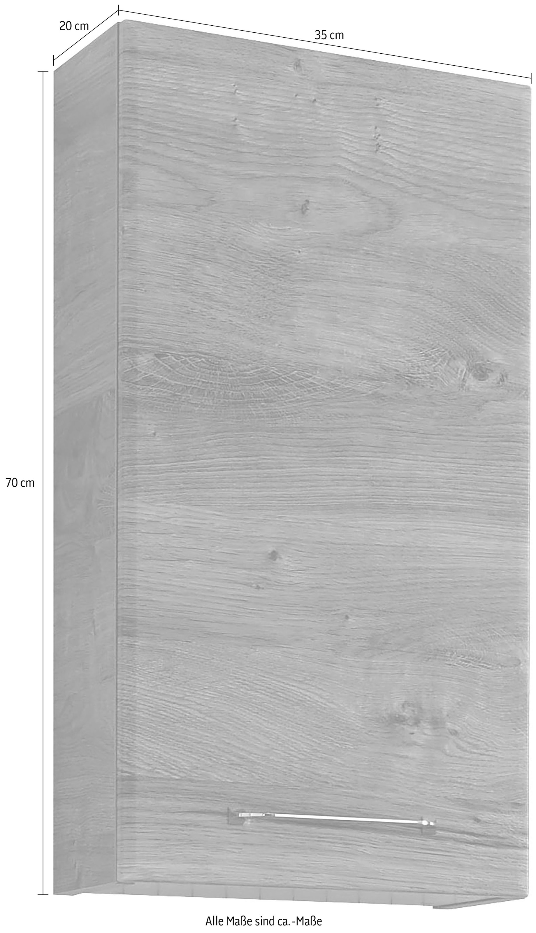Saphir Hängeschrank »Quickset  Wand-Badschrank 35 cm breit mit 1 Tür, 2 Einlegeböden« Badezimmer-Hängeschrank inkl. Türdämpfer, Griffe in Chrom Glanz