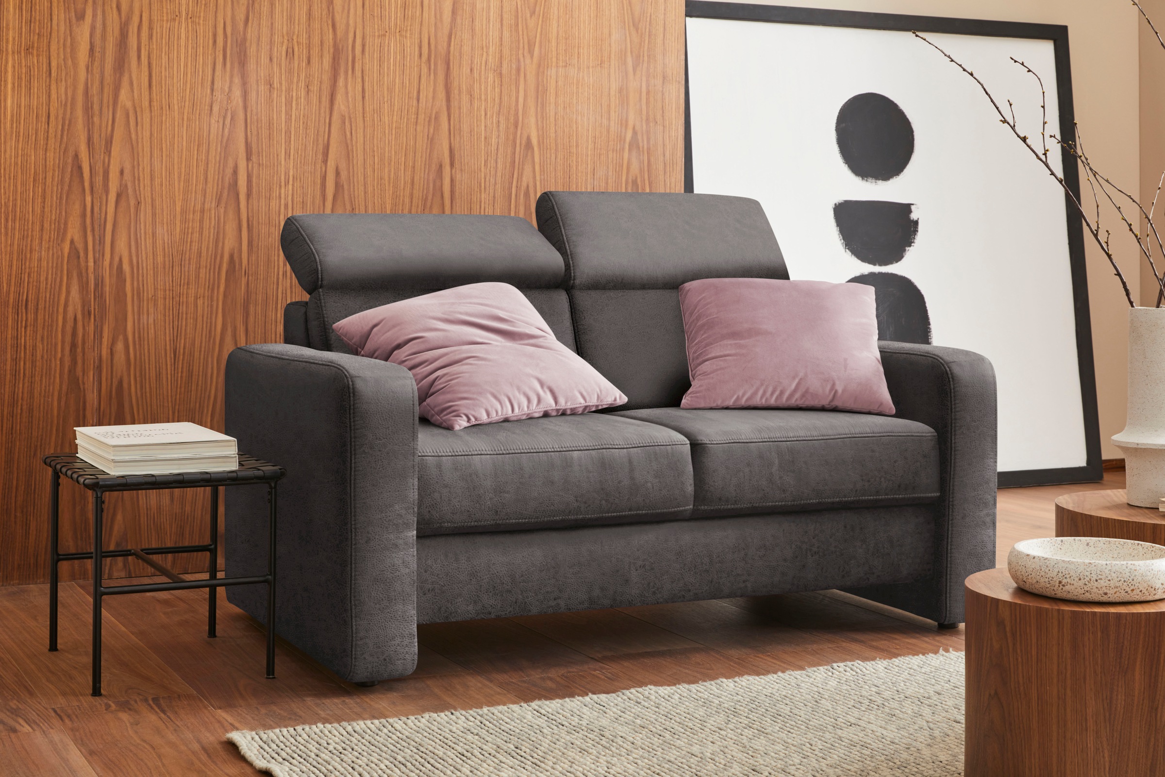 sit&more 2-Sitzer »Bologna« inklusive Kopfteilverstellung und Federkern