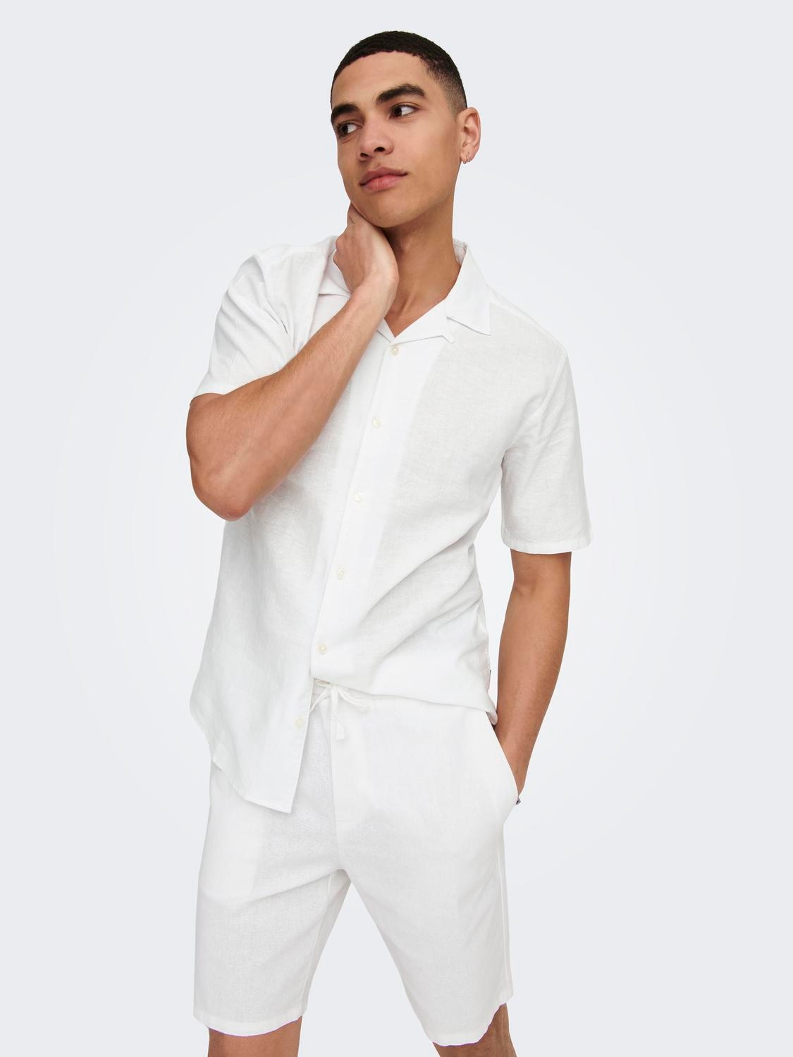 ONLY & SONS Shorts »ONSLINUS 0007 COT LIN SHORTS NOOS«  Baumwolle mit Leinen,  normal geschnitten