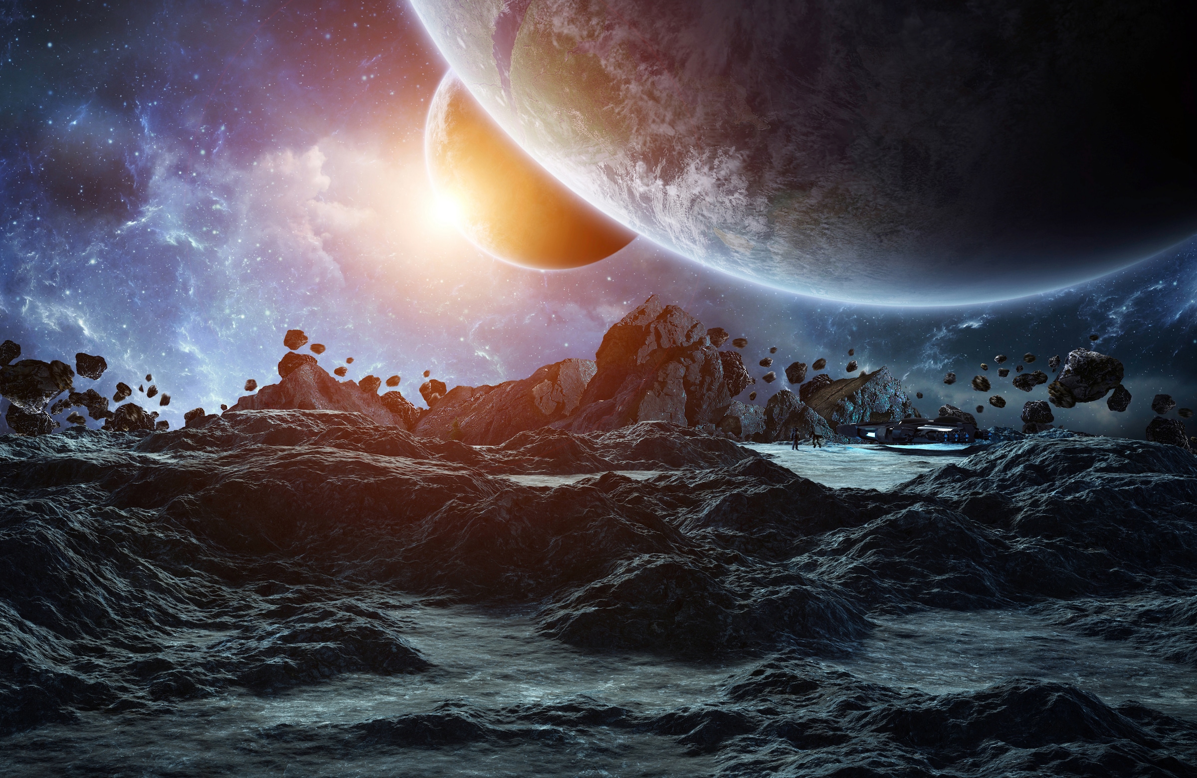 Image of Papermoon Fototapete "GALAXIE-WELTALL UNIVERSUM PLANETEN SOLAR SYSTEM STERNE"