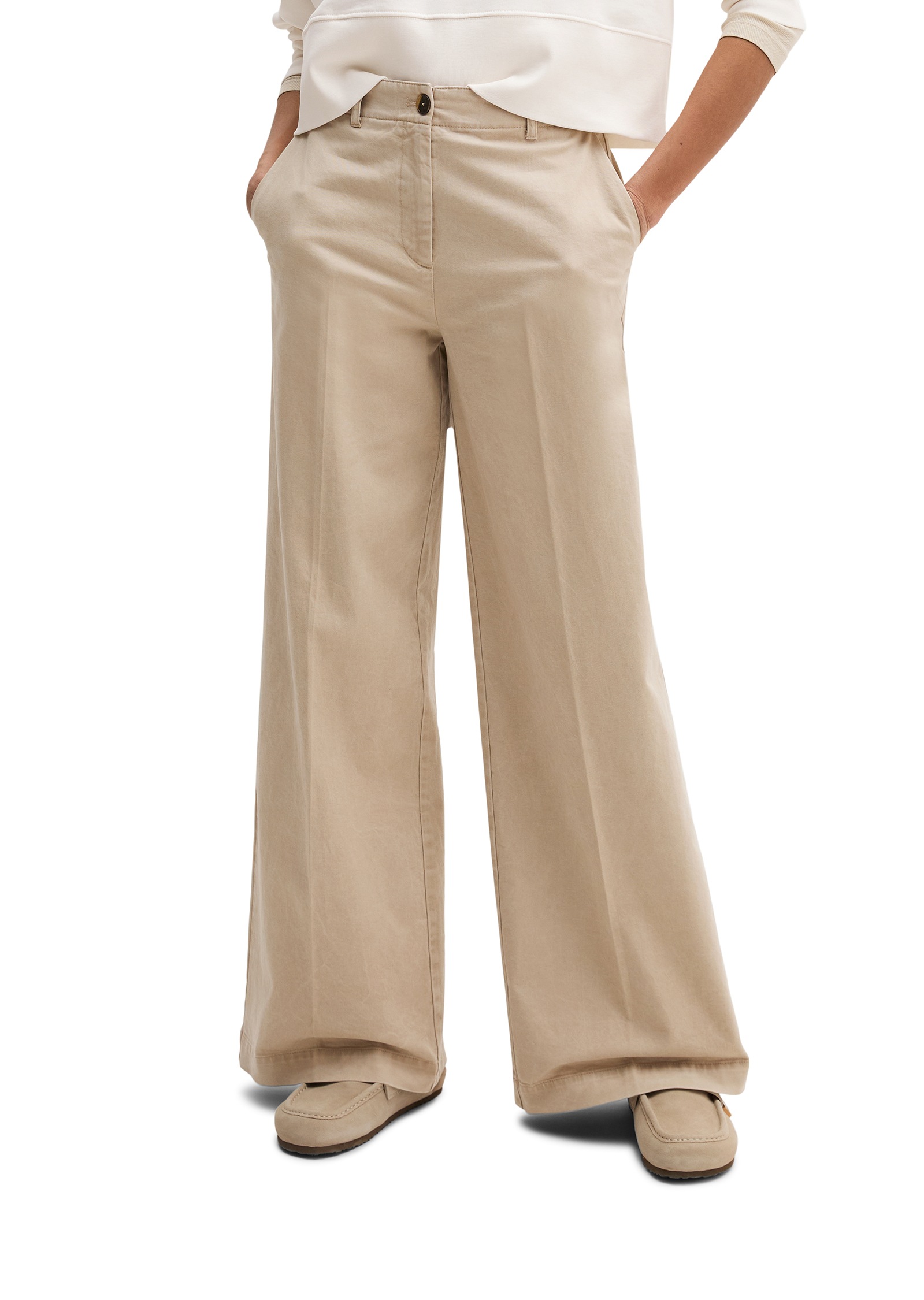 Image of Marc OPolo Bügelfaltenhose "MARGO Wide" Model Margo wide aus Organic Cotton-Twill