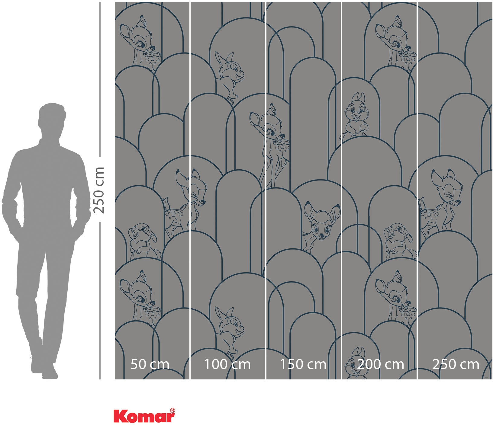 Komar Papier peint intissé »Digitaldruck Vlies -  Hide away Bambi - Grösse 250 x 250 cm« imprimé Kinderzimmer