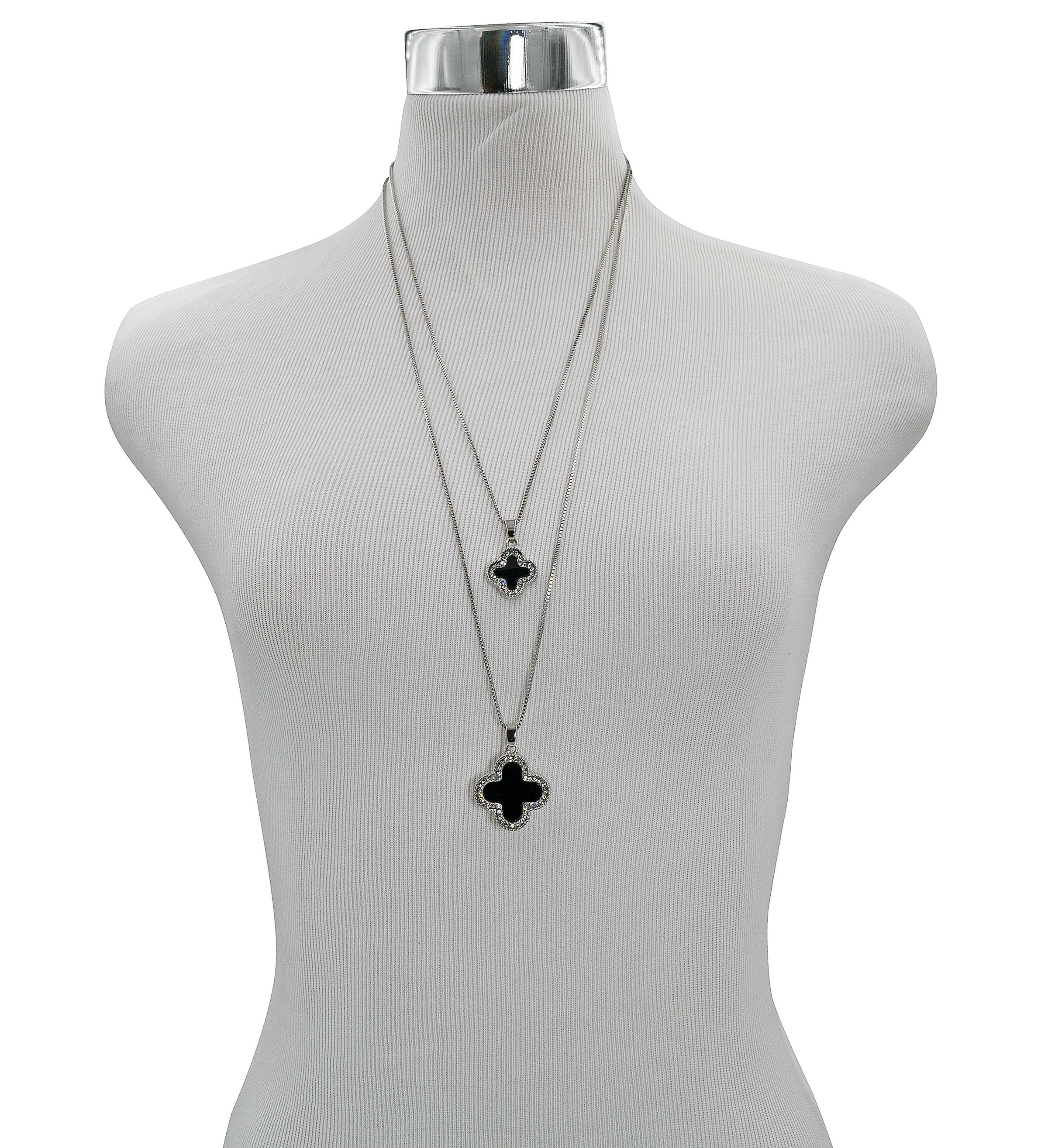 Firetti Kette mit Anhänger "Kreuz, zweireihig" mit Glasstein