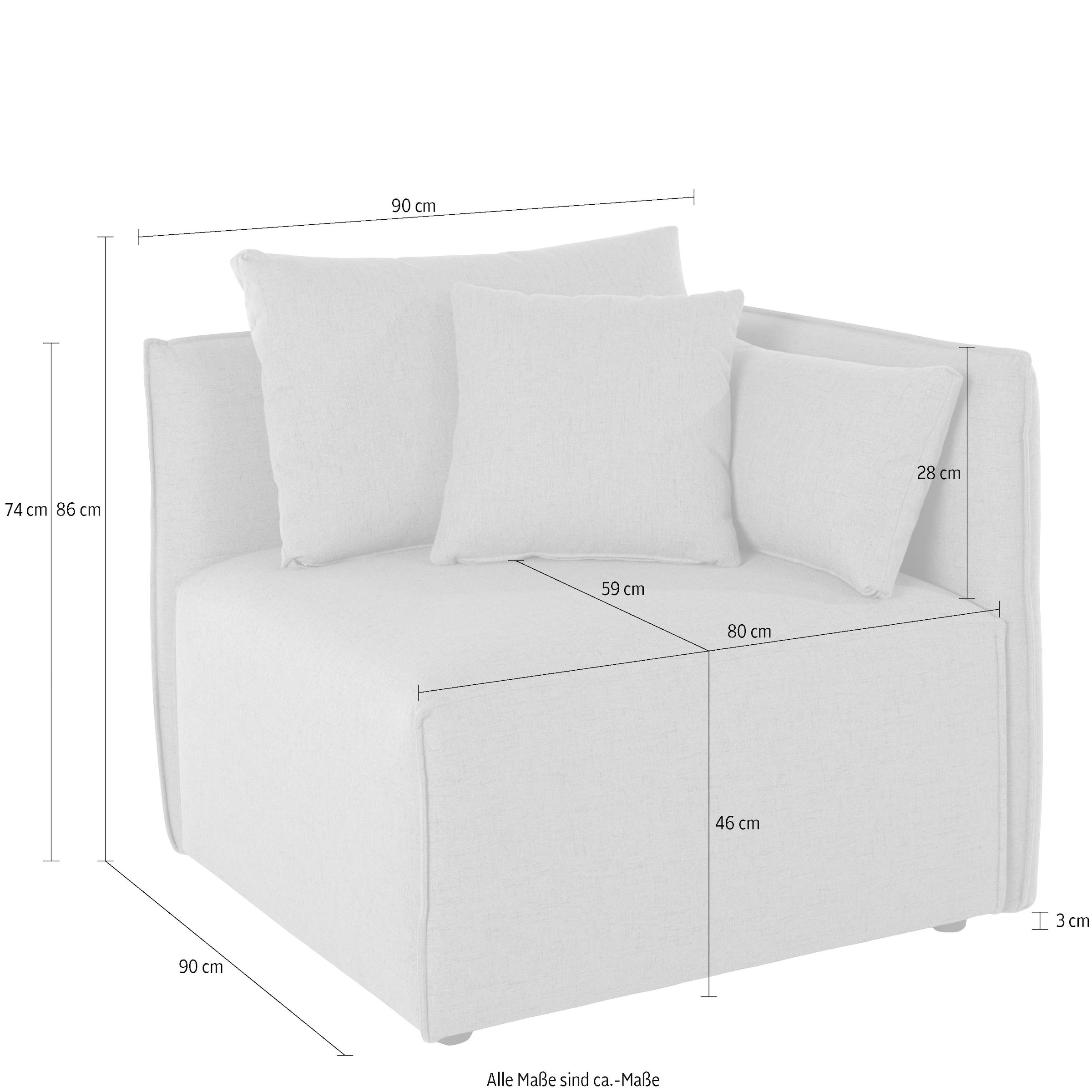 GOODproduct Elément d'angle du canapé »Nöre« Modul - zum Zusammenstellen; in vielen Bezugsqualitäten und Farben