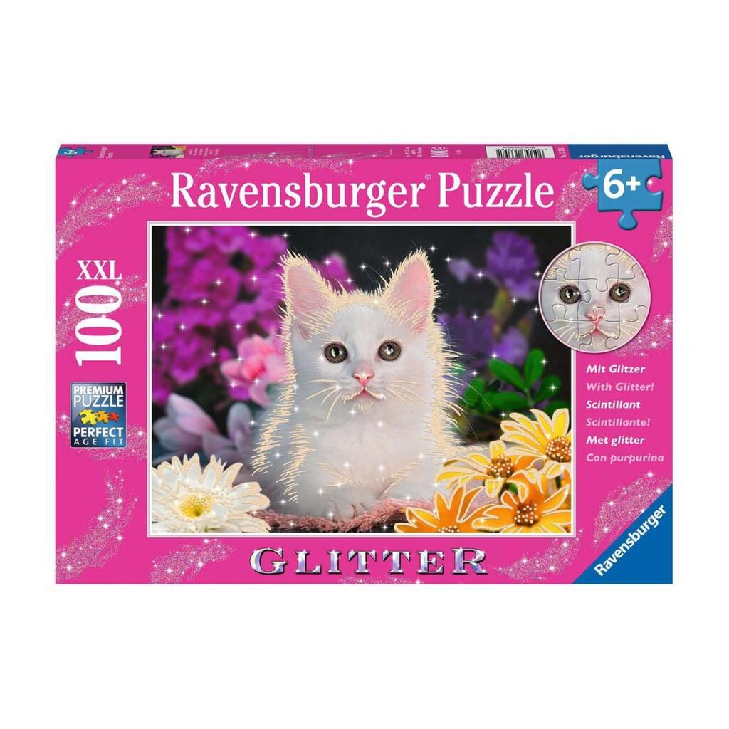 Ravensburger Puzzle »Puzzle Glitzerkatze«, (100 tlg.)