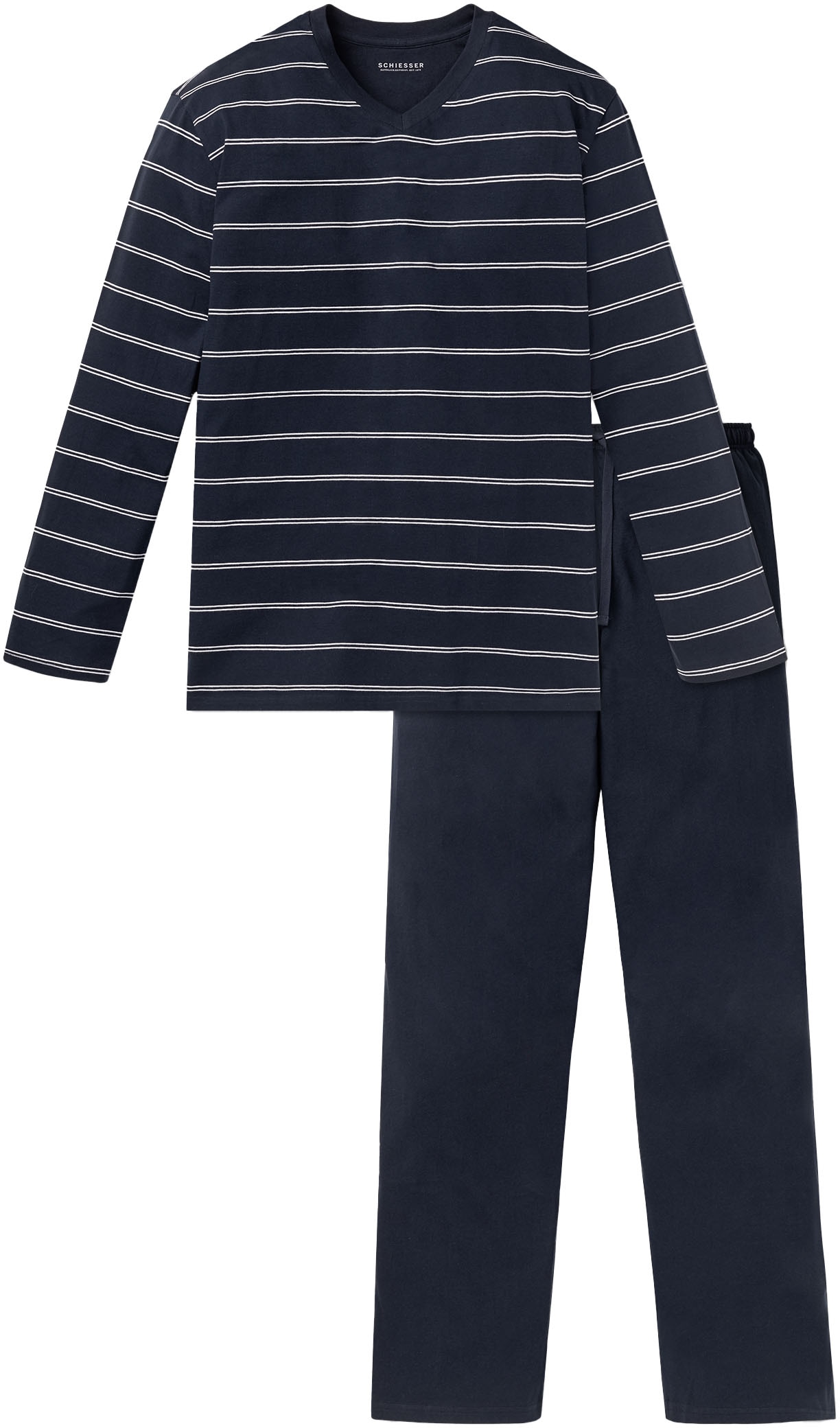 Schiesser Pyjama »"selected! premium inspiration"«, (2 tlg.), mit V-Ausschnitt