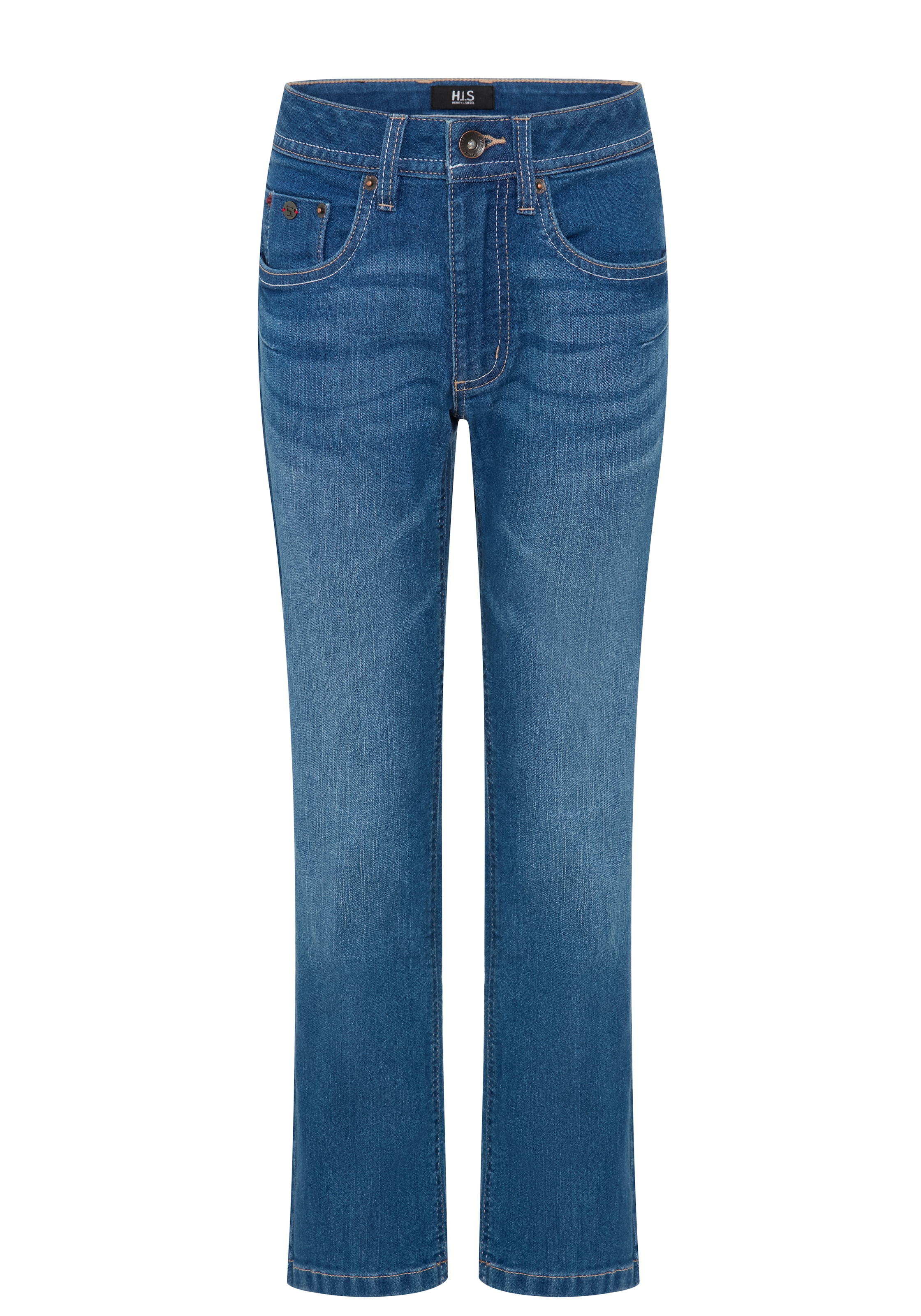 H.I.S Jeans Relax-fit »Stretchjeans in gerader Form für Jungen« pour TEENS. jean droit avec lavage authentique