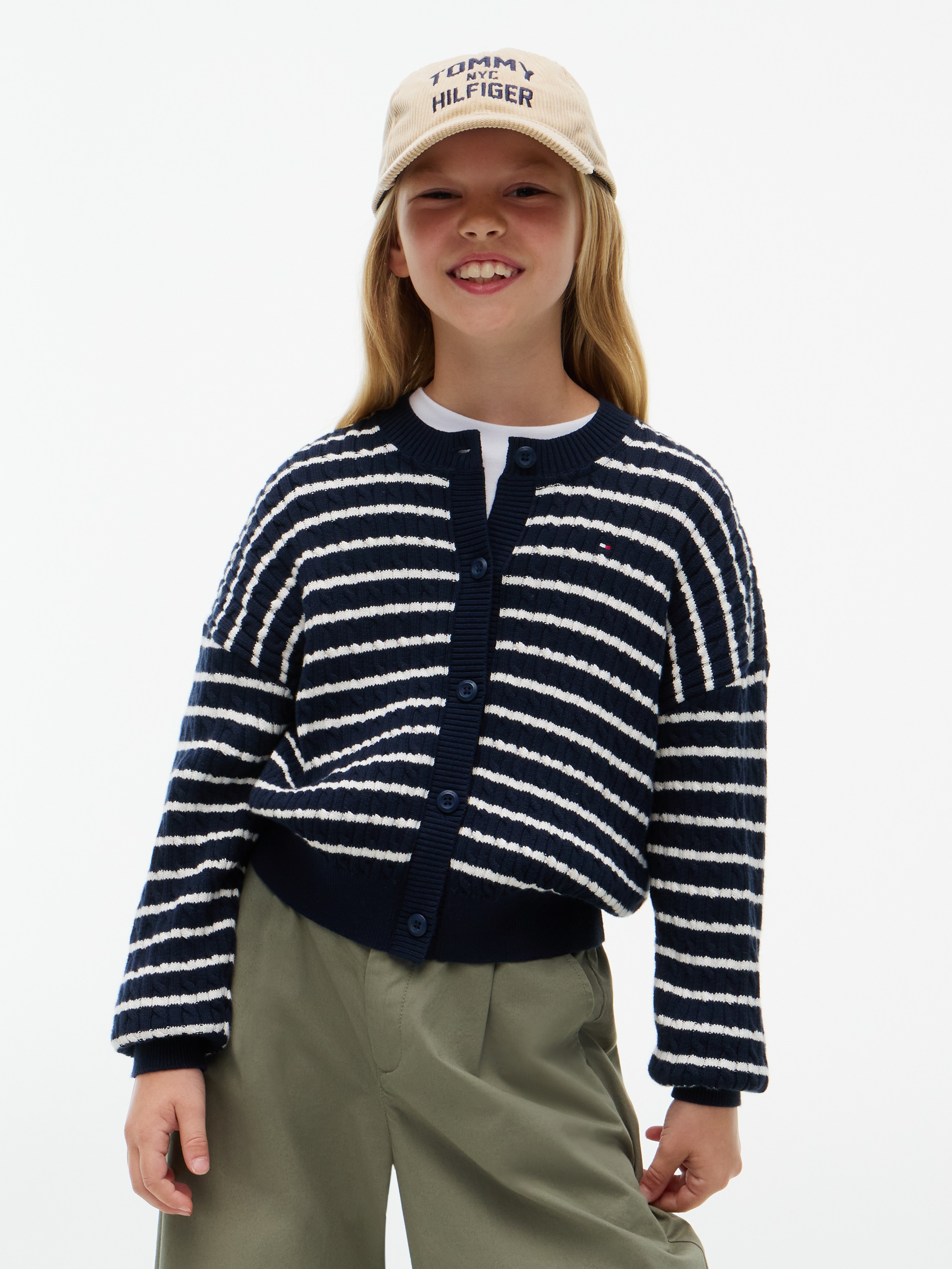 Image of Tommy Hilfiger Strickjacke "CABLE CARDIGAN" Rundhalsausschnitt, Regular Fit, Knopfleiste, für Kinder bis 16 Jahre