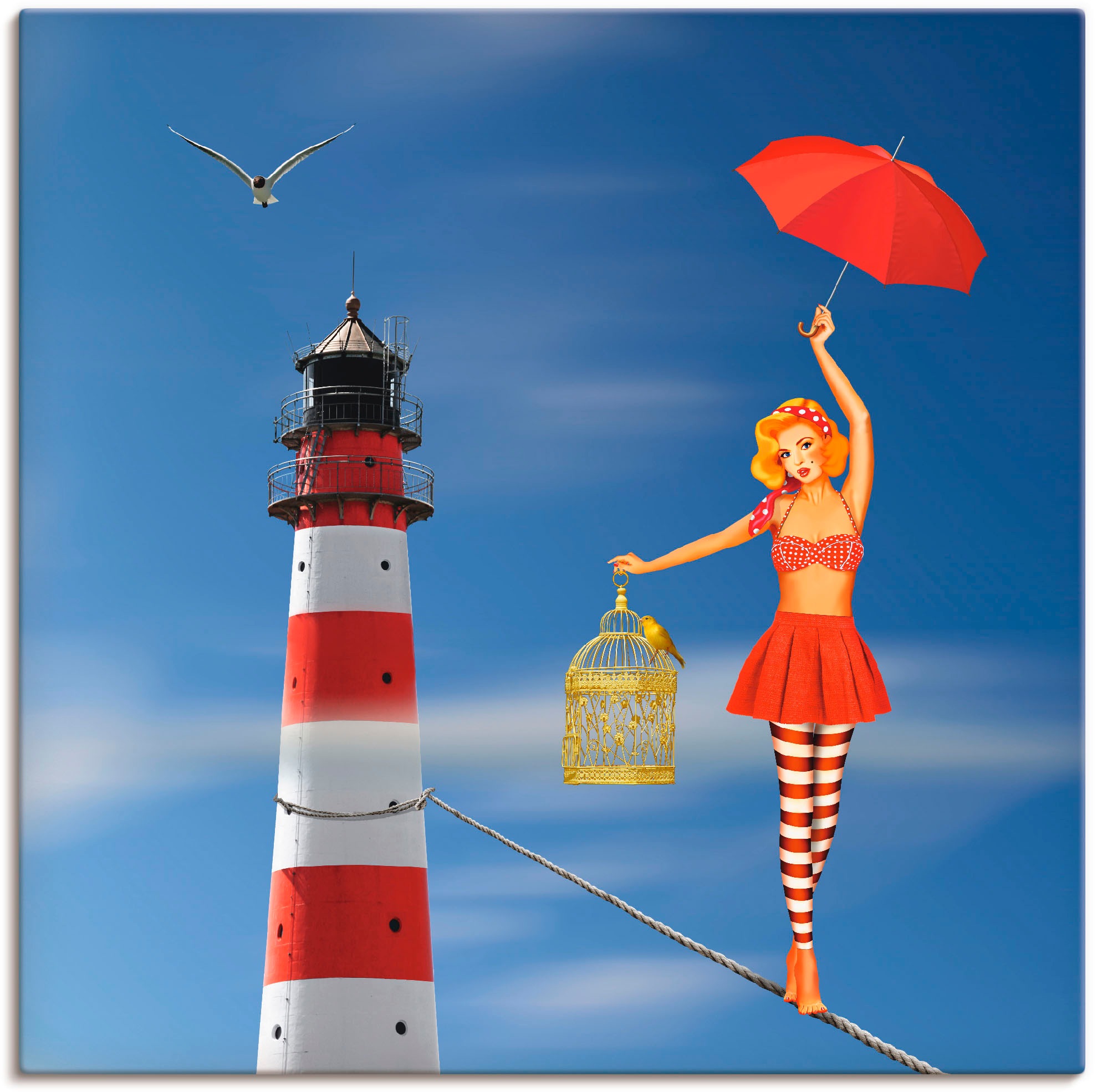 Image of Artland Wandbild »Nur fliegen ist schöner«, Frau, (1 St.), in vielen Grössen & Produktarten - Alubild / Outdoorbild für den Aussenbereich, Leinwandbild, Poster, Wandaufkleber / Wandtattoo auch für Badezimmer geeignet bei Ackermann Versand Schweiz