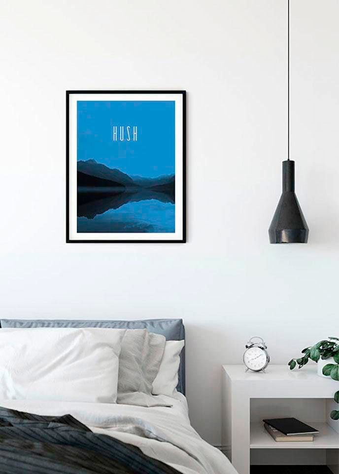 Komar Poster »Word Lake Hush Blue«, Natur, (1 St.), Kinderzimmer, Schlafzimmer, Wohnzimmer