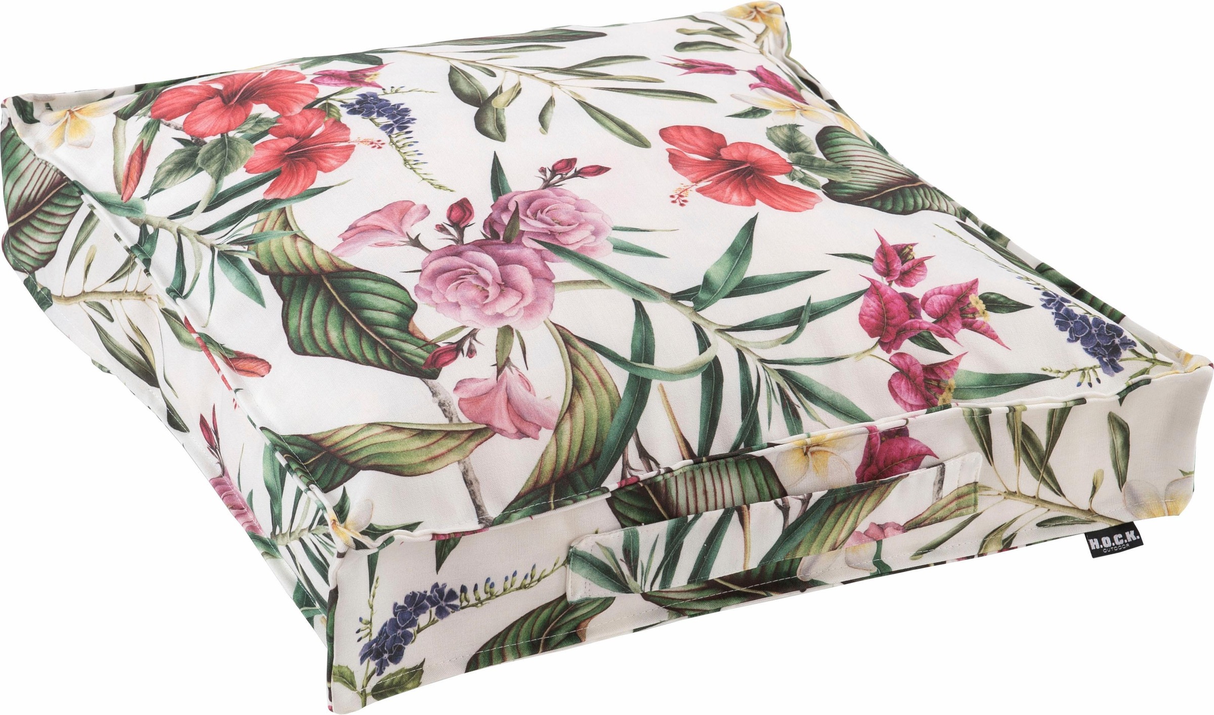 Image of H.O.C.K. Sitzkissen "Beach Life" mit Blumen und Blättern