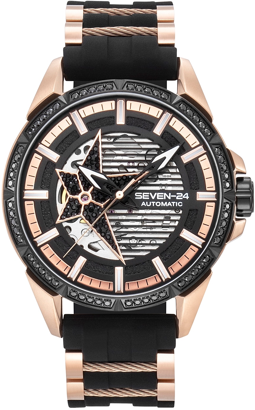 Image of SEVEN-24 Automatikuhr »Seven-24 Star Ray Rosé Black, SV1259BSRB-04ST« bei Ackermann Versand Schweiz