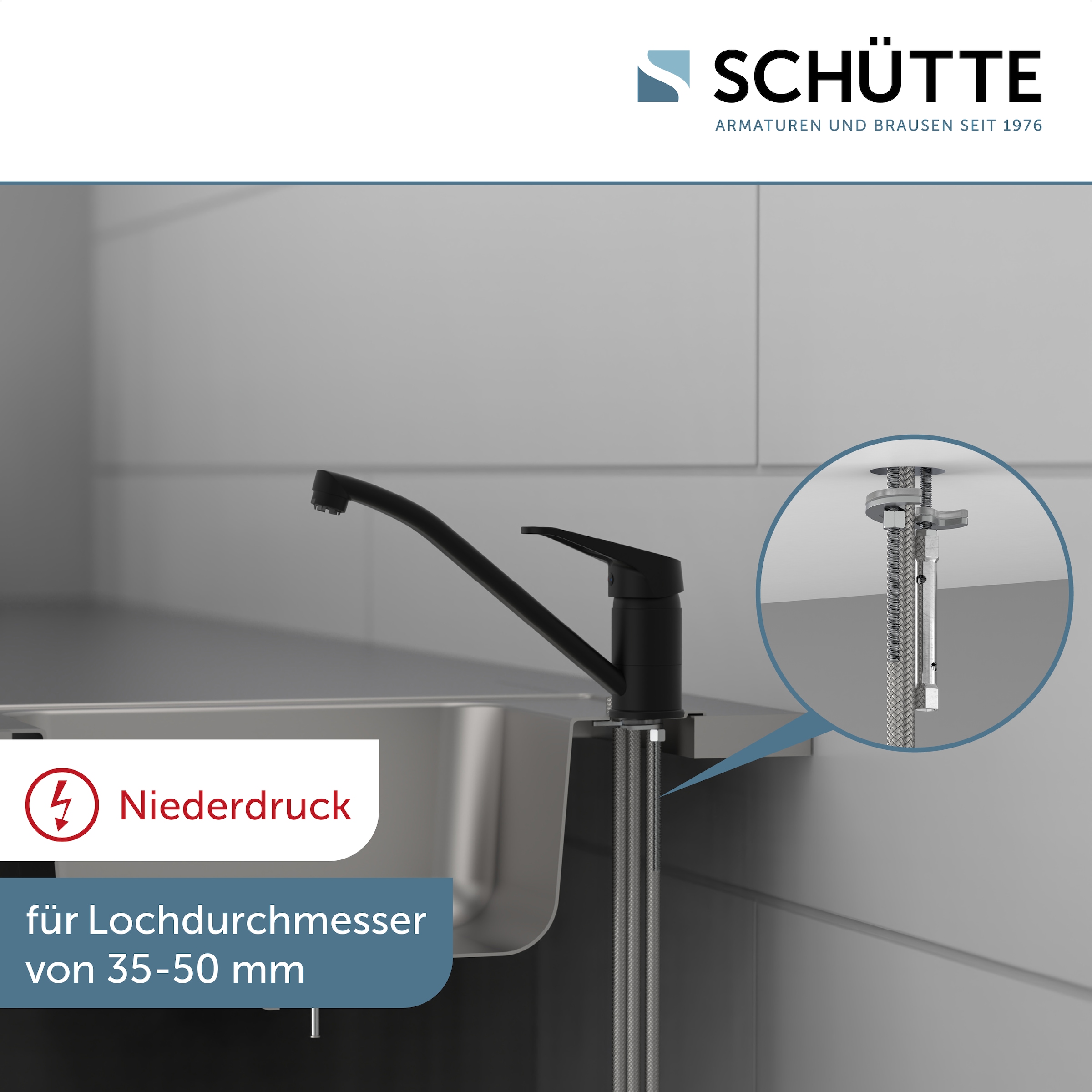 Schütte Robinet d'évier »TASSONI« robinet basse pression cuisine, robinet pivotant à 360°