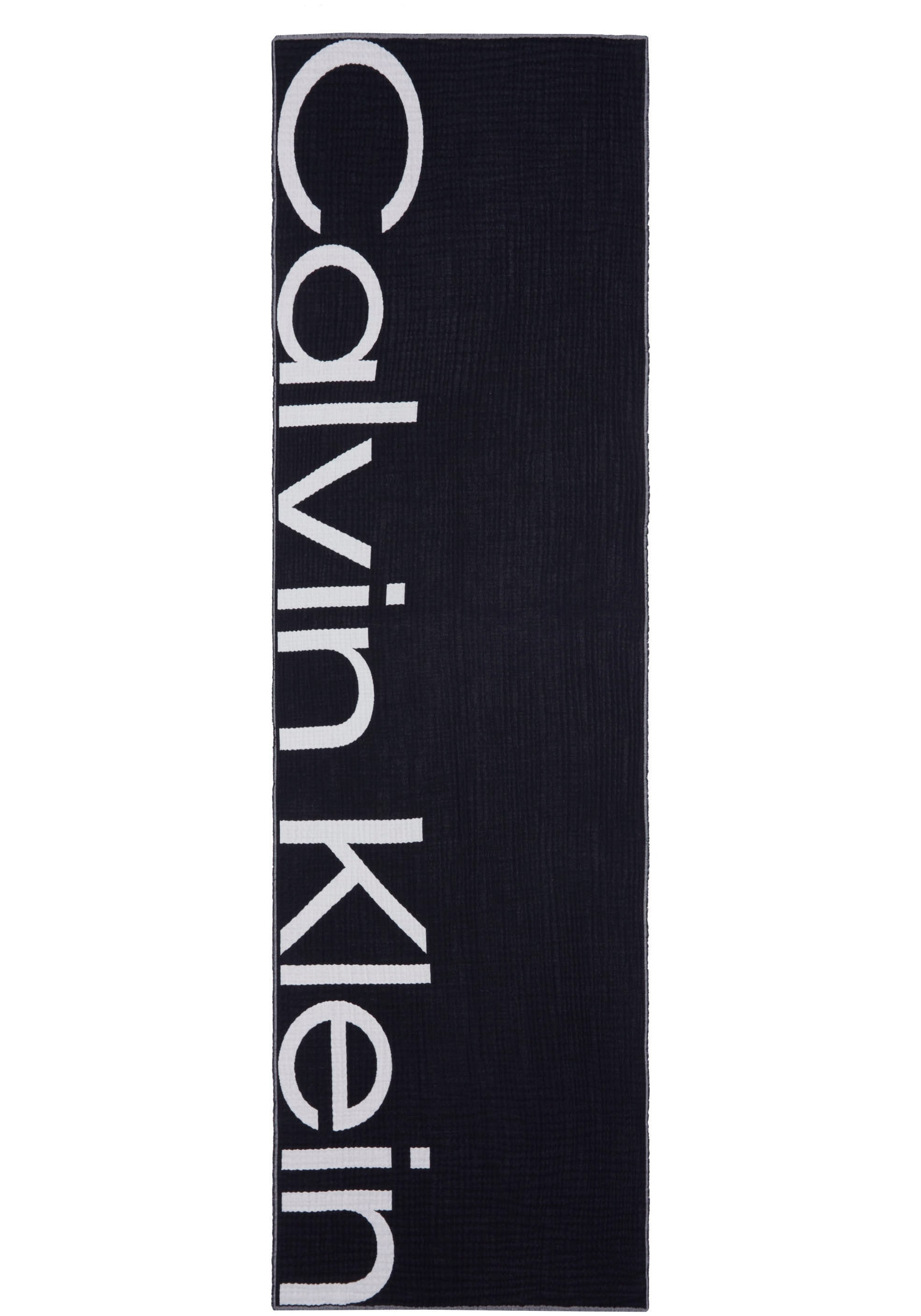 Calvin Klein Schal »LOGO 2-TONES COTTON GAUGE SCARF«, Logostickerei