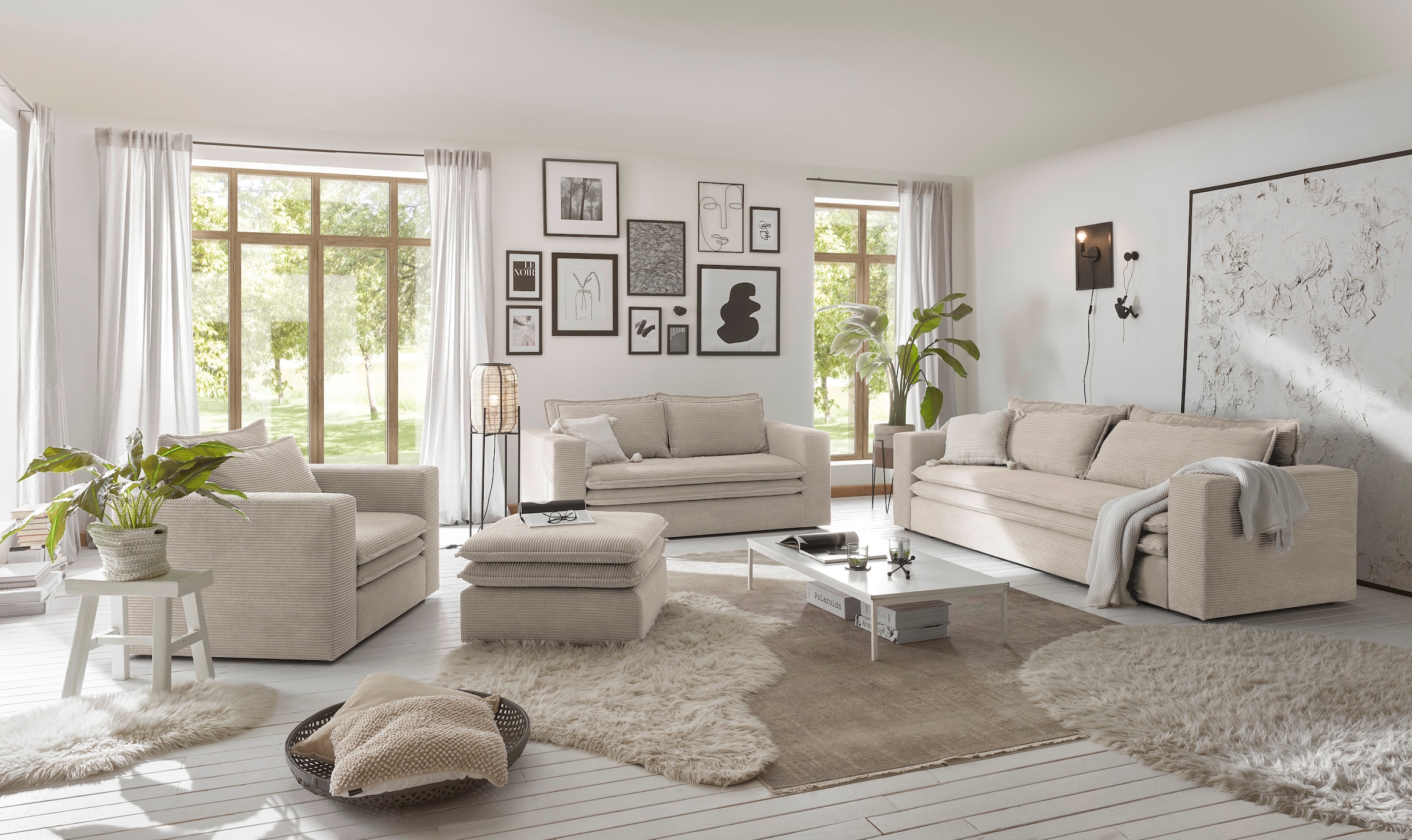 Home affaire Hocker »PIAGGE« Hochwertiger Cord, passend zum Sessel