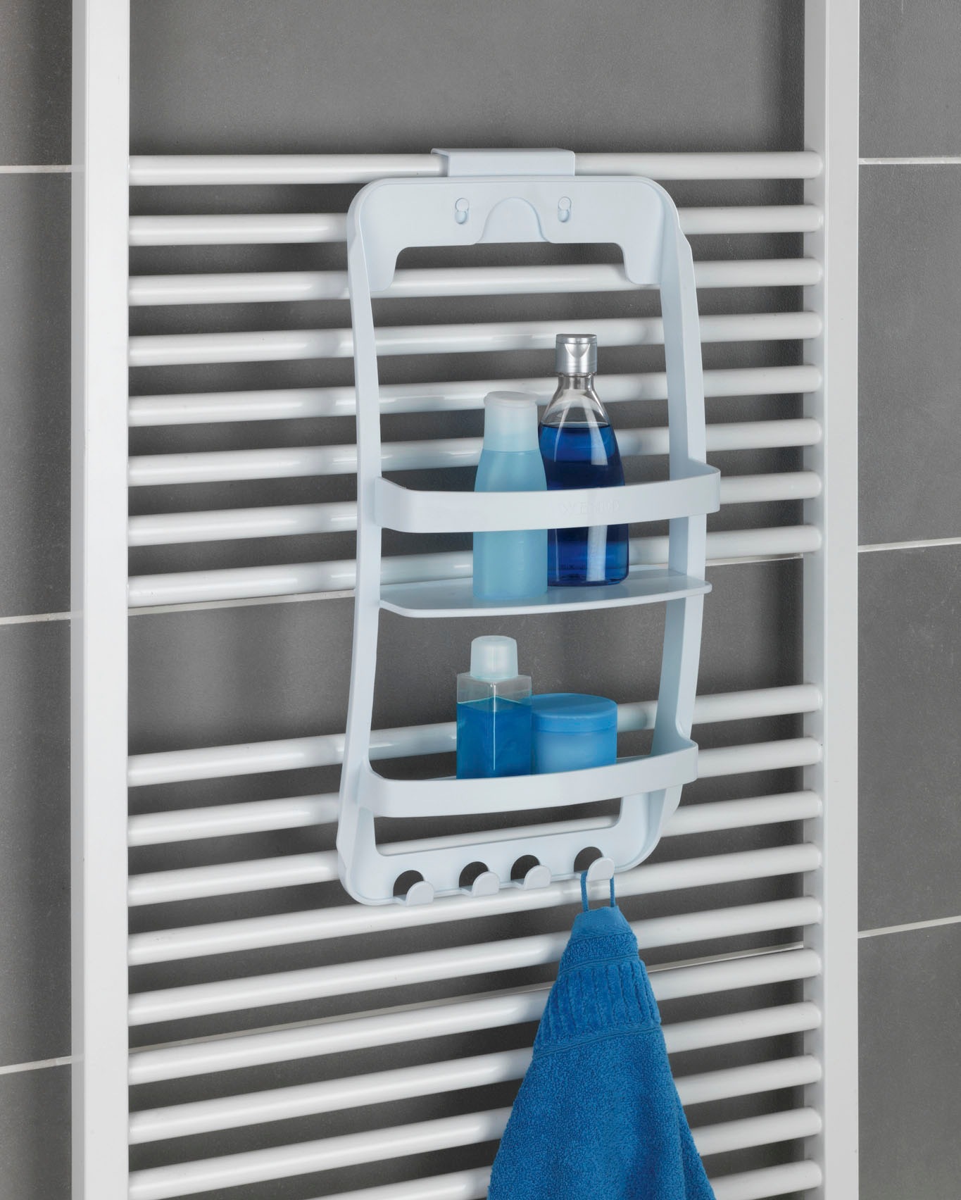 WENKO Badregal »Universal«, 2 Ablagen, 4 Haken