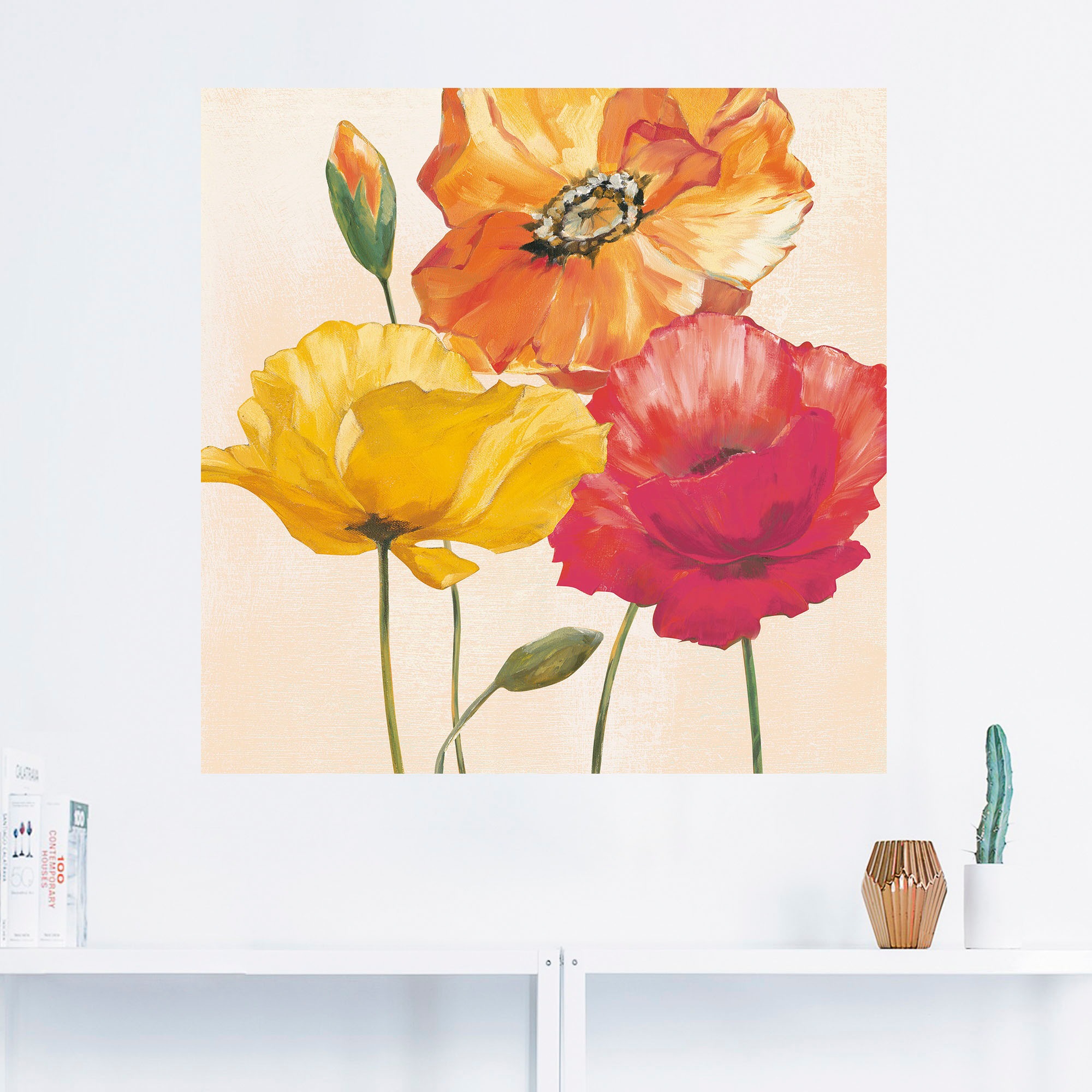 Artland Wandbild »Bunte Mohnblumen I«, Blumenbilder, (1 St.), als Alubild, Outdoorbild, Leinwandbild, Poster, Wandaufkleber