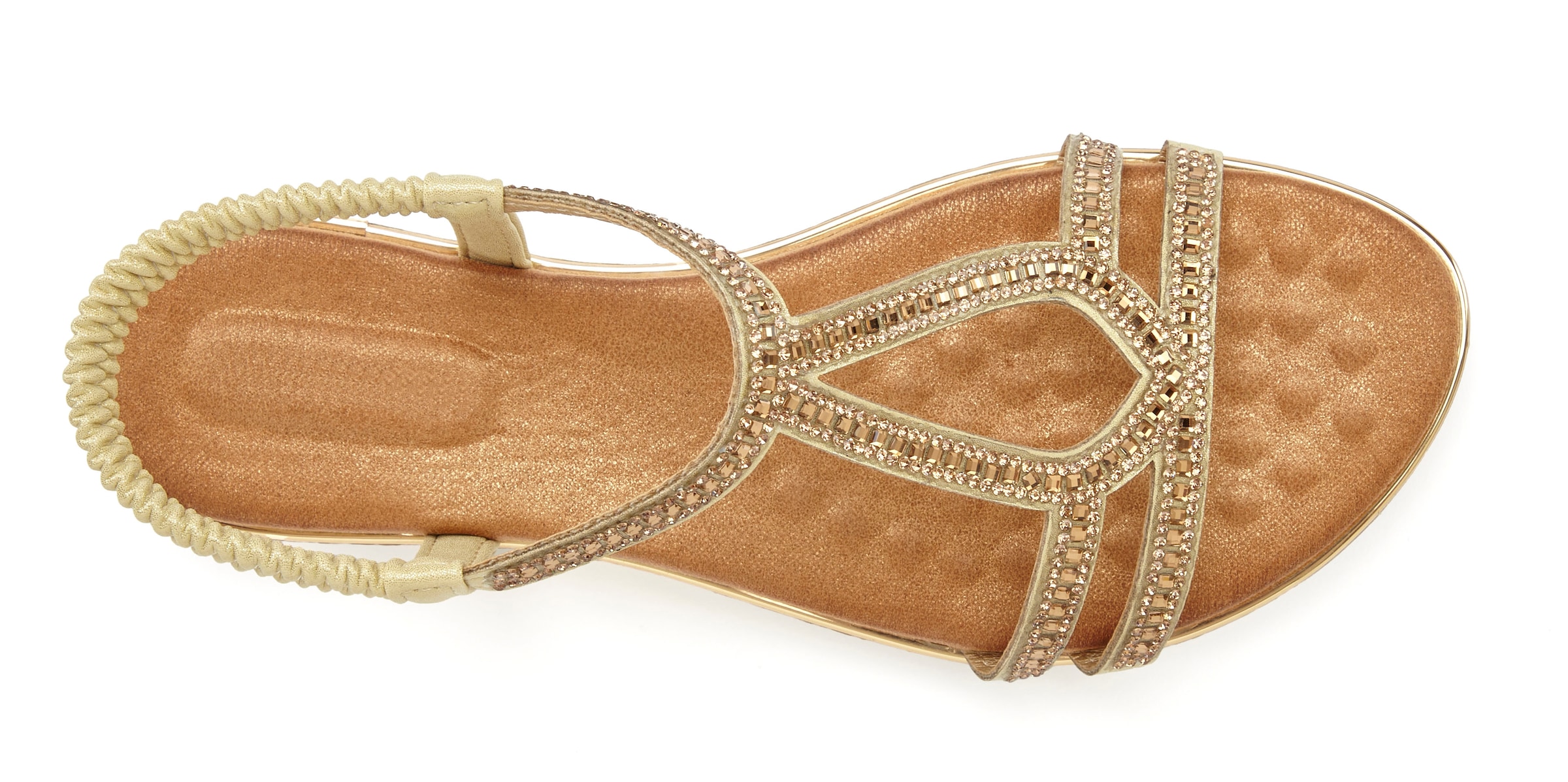 Vivance Sandale »Sandalette, Sommerschuh,«, mit Glitzer Verzierungen und elastischen Riemchen