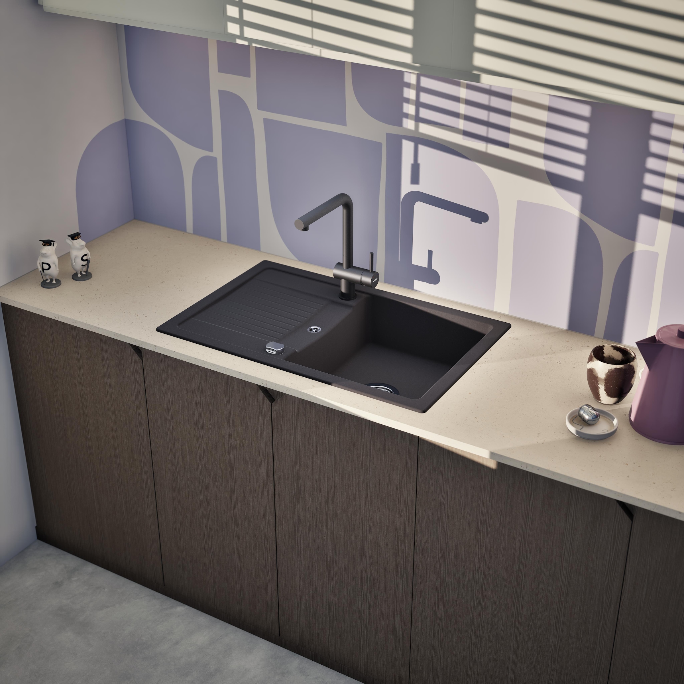 Schock Granitspüle »Lima D-100S und Armatur Epos« Set, 2 Stk. tlg. bestehend aus Spüle und Armatur