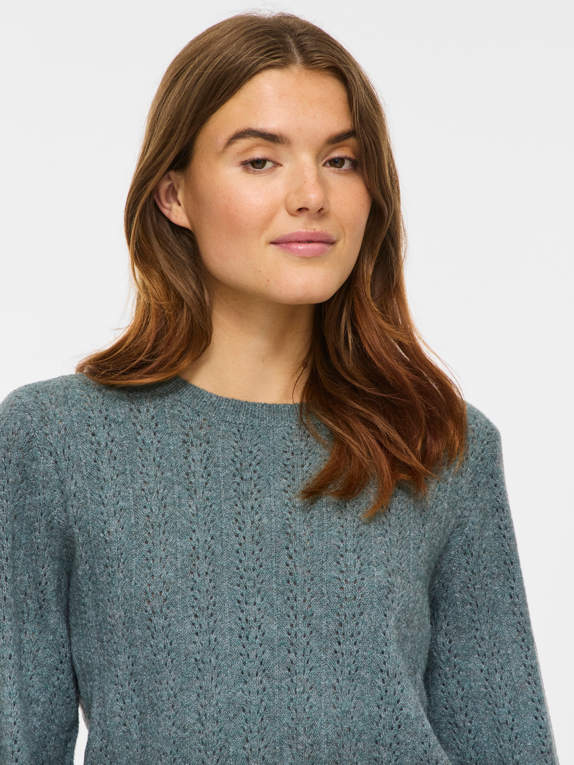 Vila Pull en tricot »VILIGA POINTELLE L/S O-NECK TOP -NOOS« mélange de matériaux