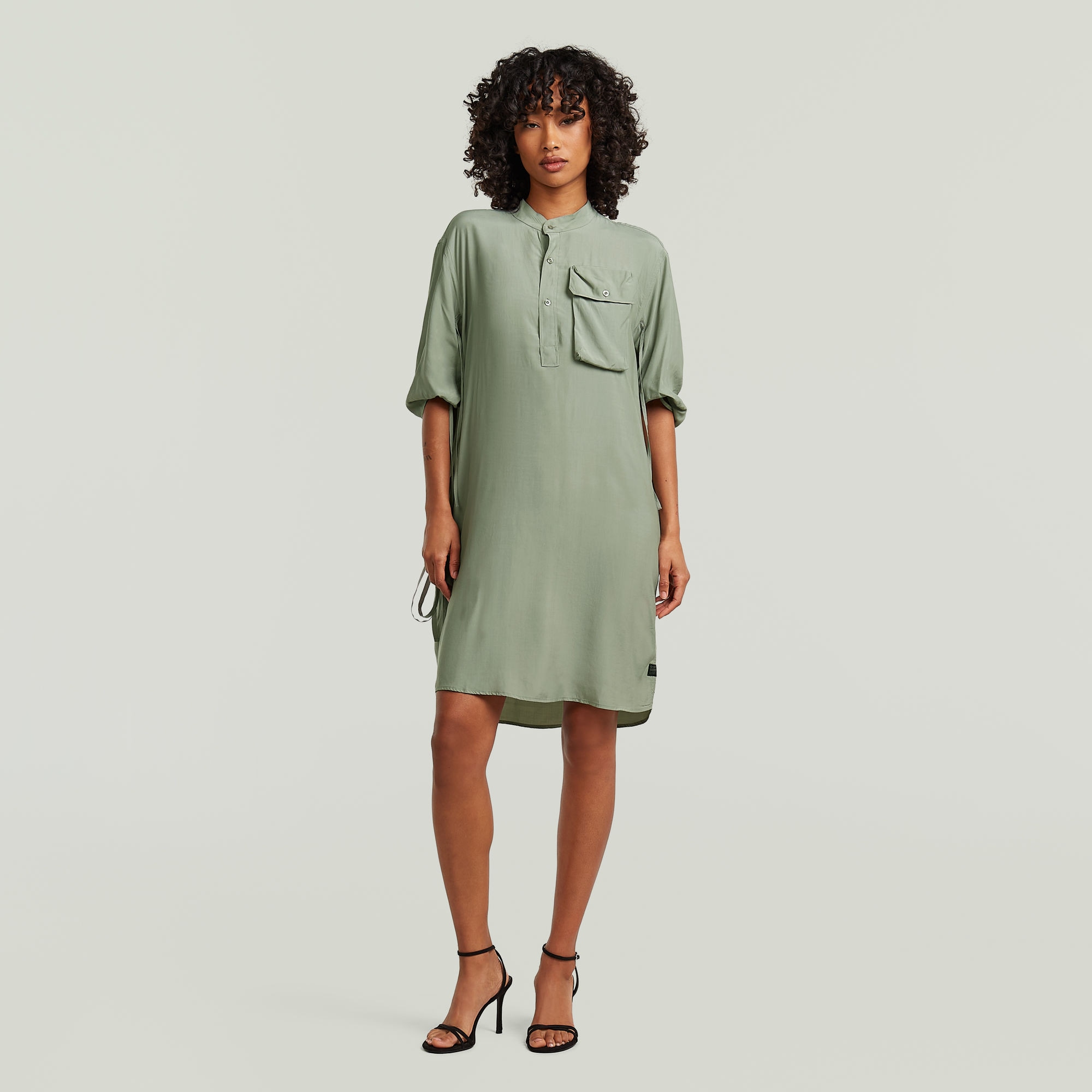 Image of G-STAR Blusenkleid "DRS Fluid Dress" Brusttasche mit verstellbaren Ärmeln, Regular Fit