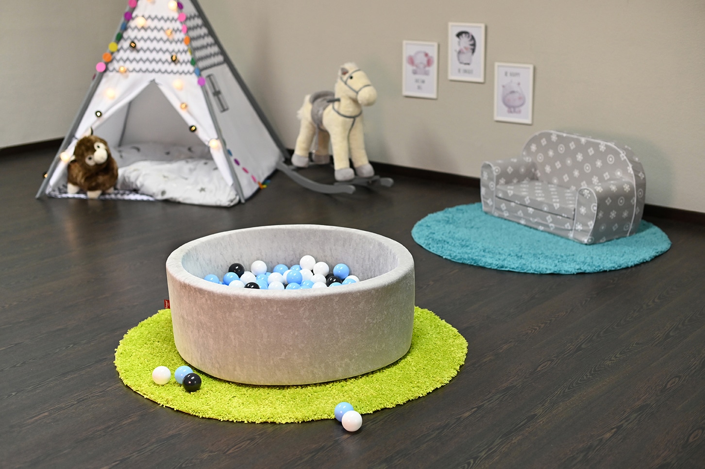 Knorrtoys® Bällebad »Soft, Grey«, mit 300 Bällen creme/Grey/lightBlue; Made in Europe