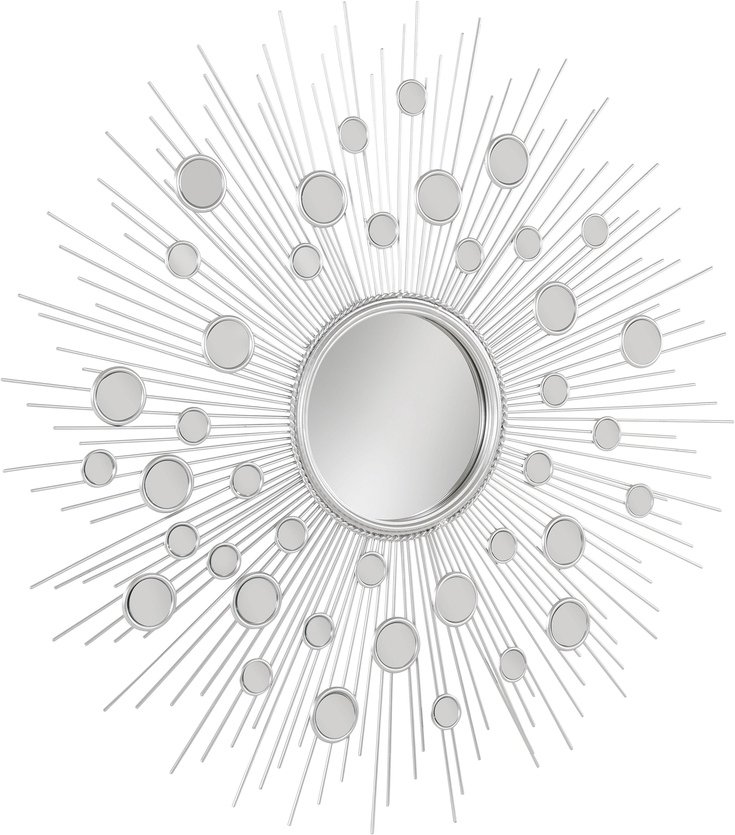 cm, Dekospiegel Sonne, Ø versandkostenfrei »Spiegel, auf Leonique Metall aus rund, Wandspiegel, ♕ silberfarben«, 81 Rahmen