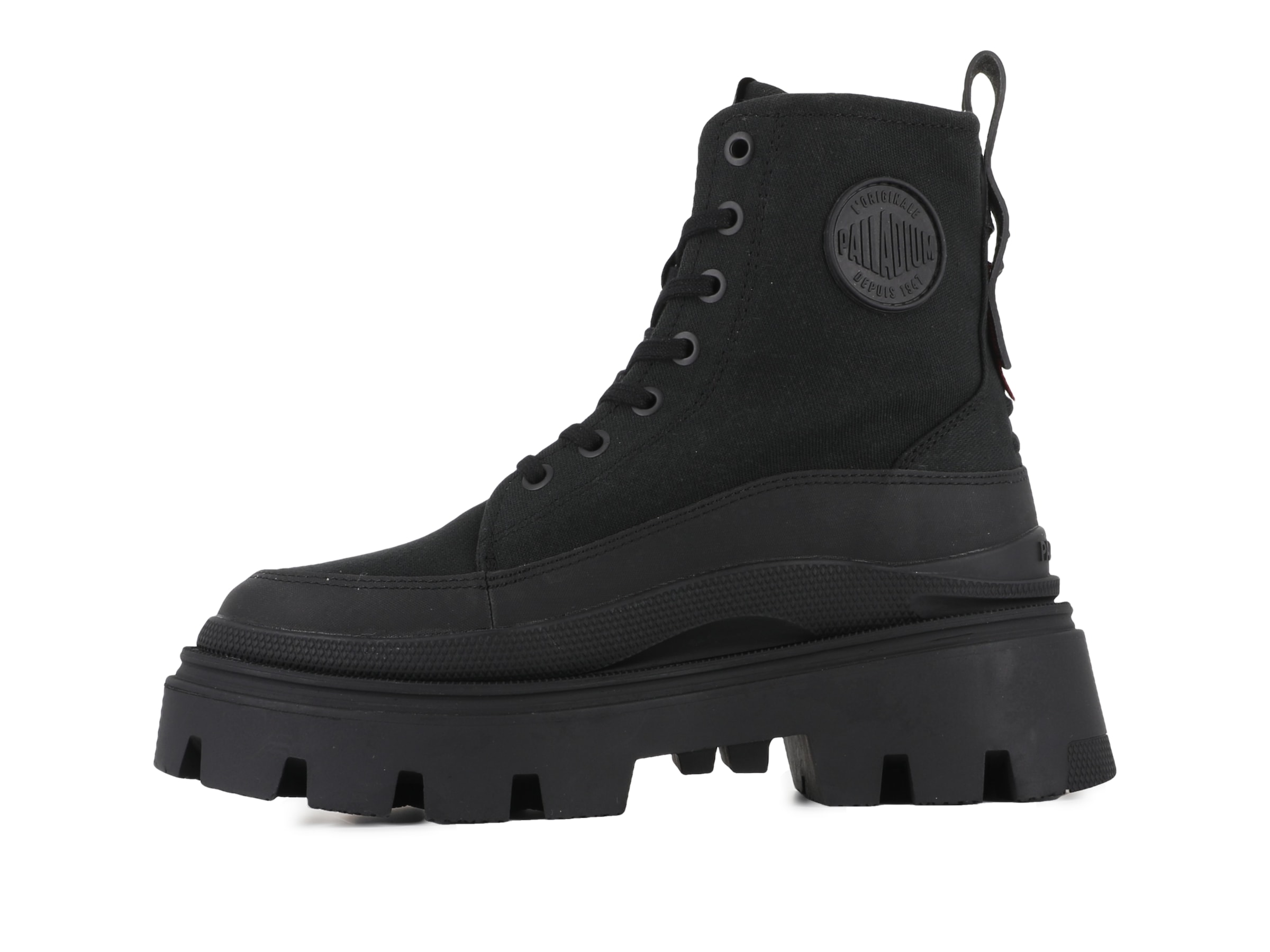 Palladium Schnürboots »PALLASQUAD ZIP TX«, Chunky Boots, Schnürstiefel mit Plateausohle aus Canvas