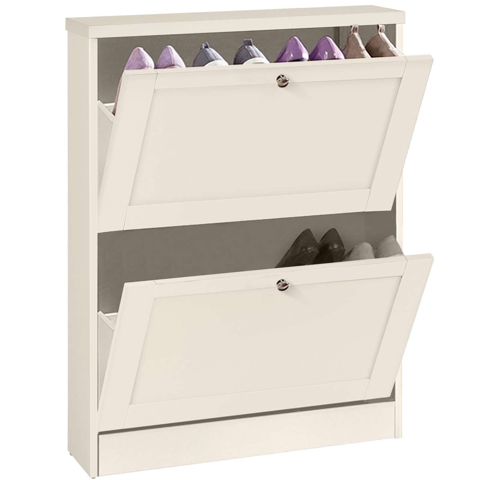 GOODproduct Schuhschrank »Heide« Breite 70 cm, mit 2 Klappen und Facettenfront
