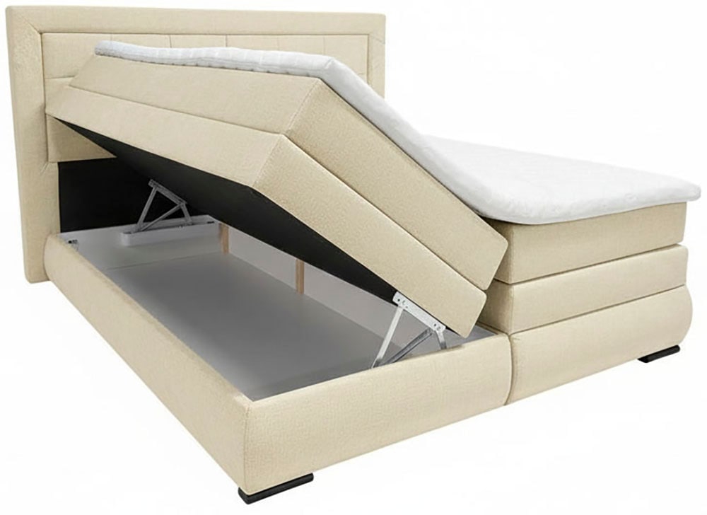 GOODproduct Boxspringbett »MIVVA inkl. Bettkasten & Topper, Komfortliegehöhe: 67cm, Breite: 180cm« in H3, H4 oder Hmix H3/H4, wahlweise mit oder ohne LED-Leuchten
