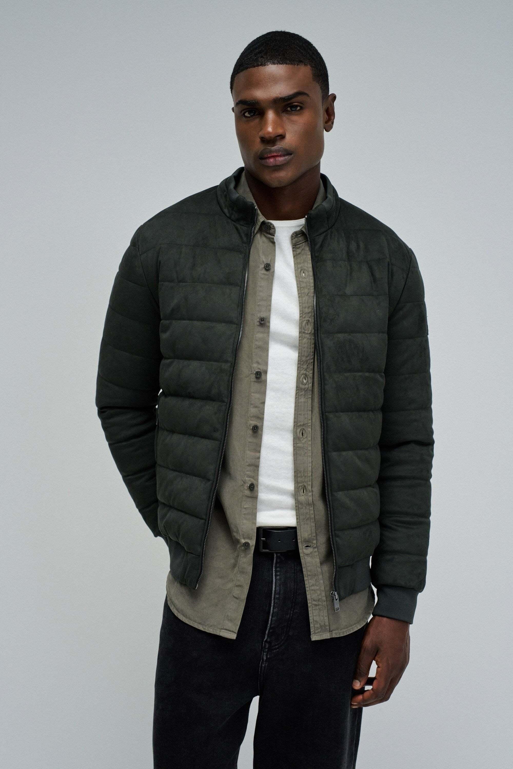 Salsa Steppjacke »Salsa Jeans Steppjacke Suede Puffer Bomber Jacket«