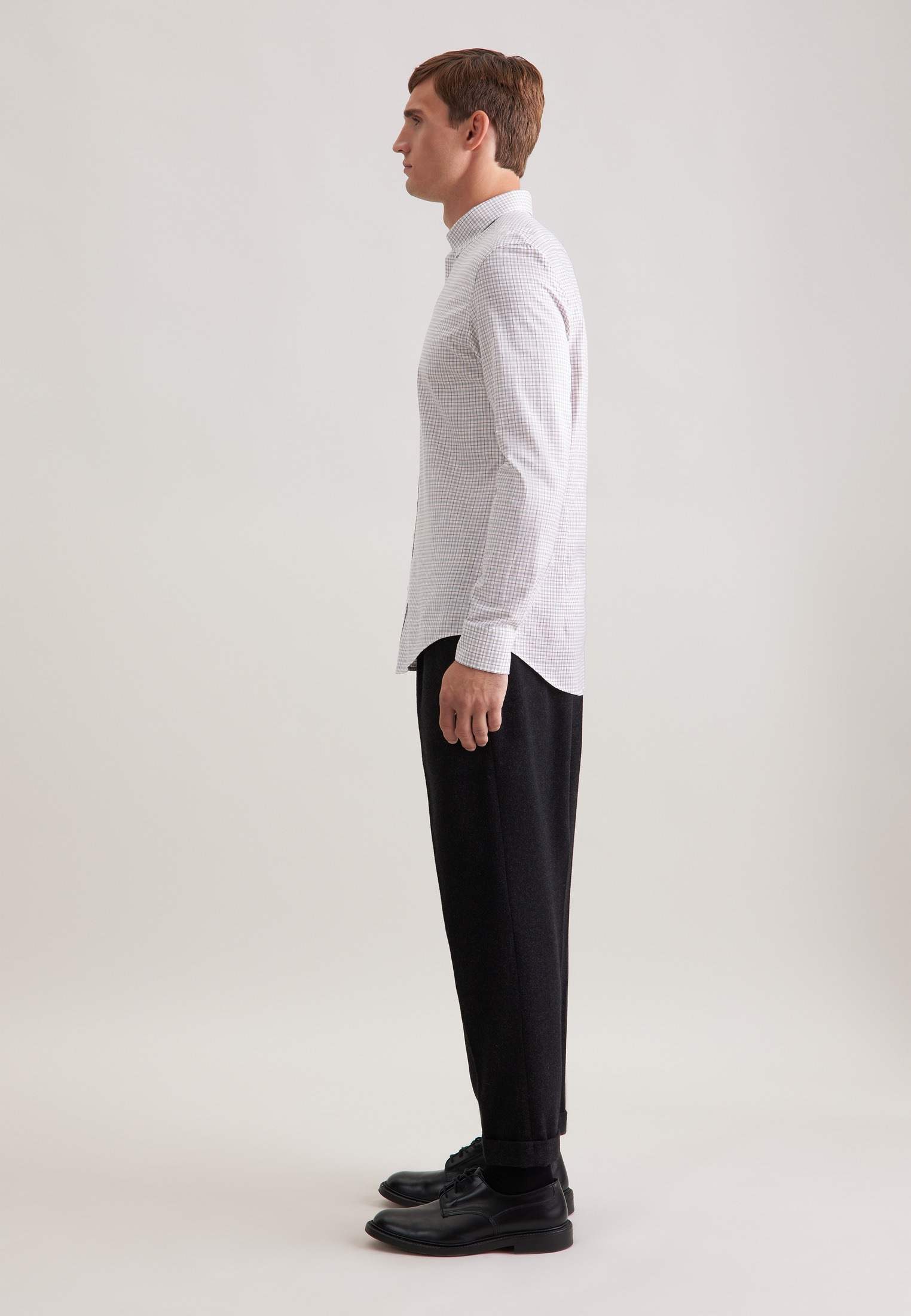 seidensticker Flanellhemd »Schwarze Rose« Slim 1/1 Button-Down-Kragen Karo