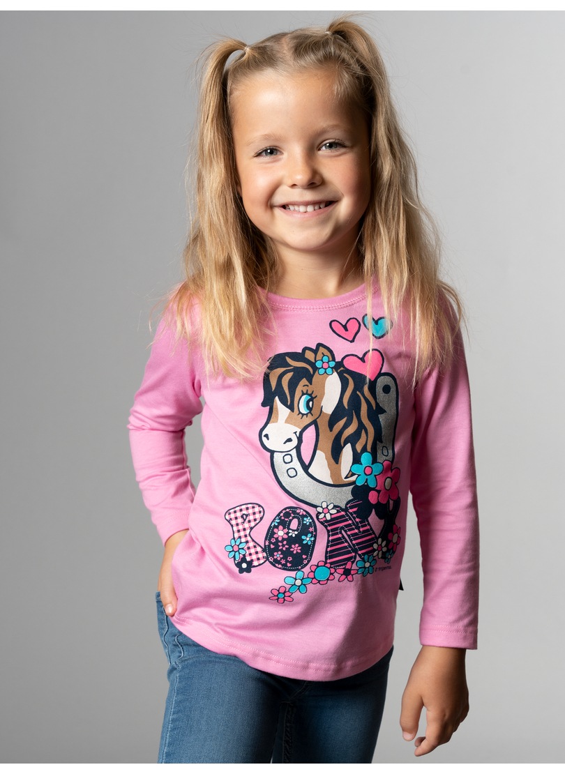 Trigema Longsleeve »TRIGEMA Langarmshirt mit süssem Pony-Print«, (1 tlg.)