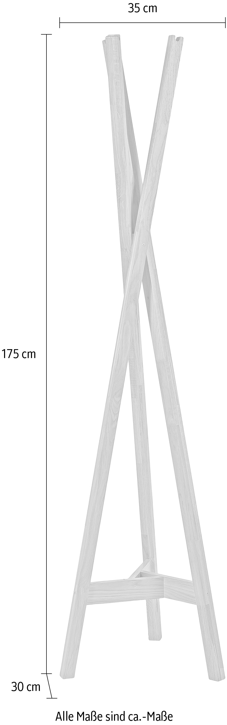 andas Garderobenständer, im skandinavian Design, aus Eiche massiver Eiche