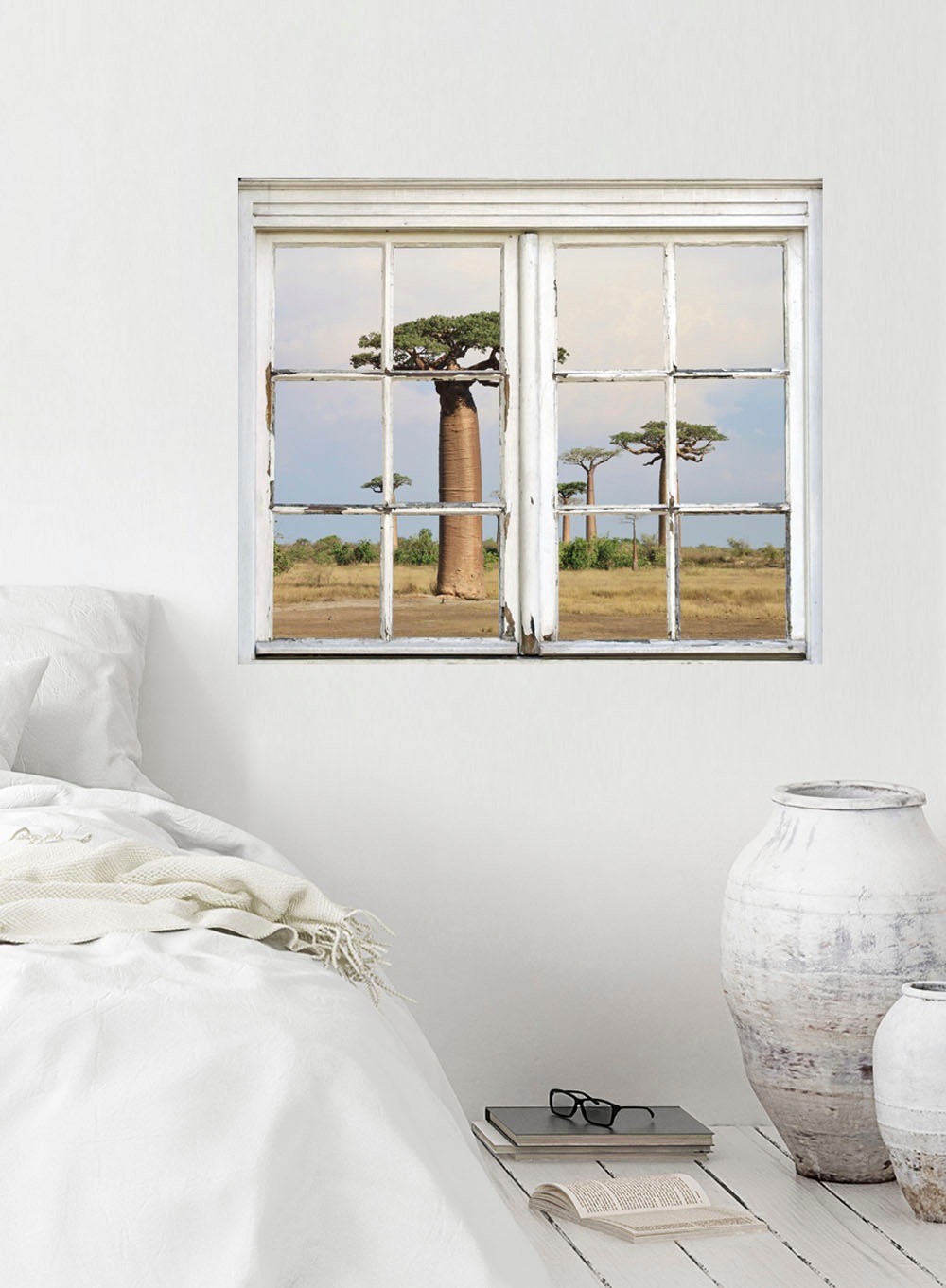 queence Wandsticker »Bäume«, Wandsticker, Wandbild, selbstklebend, 3D, Fenster