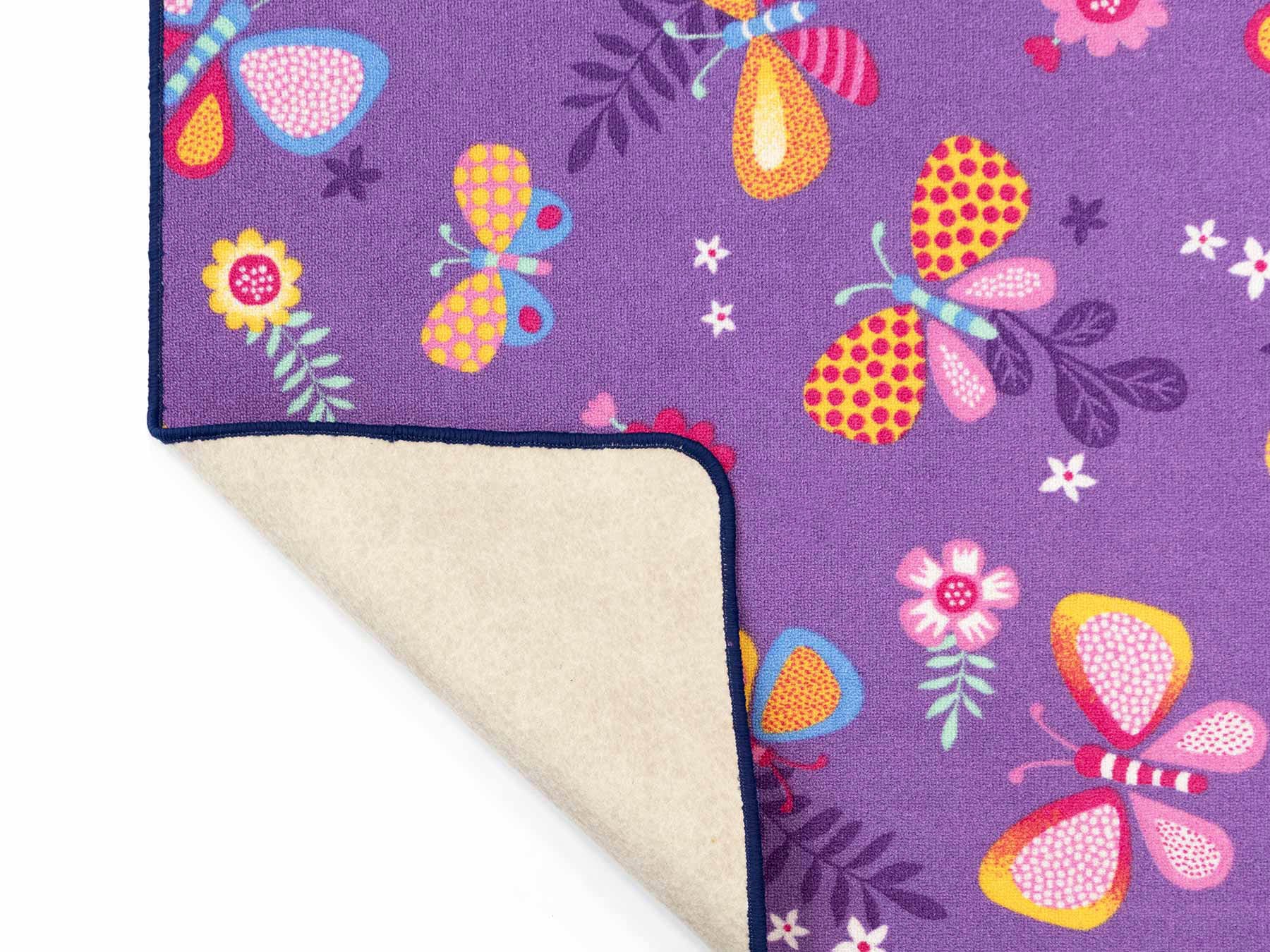Primaflor-Ideen in Textil Kinderteppich »PAPILLON, Made in Belgium«, rechteckig, 6,5 mm Höhe, Motiv Schmetterlinge, Kinderzimmer