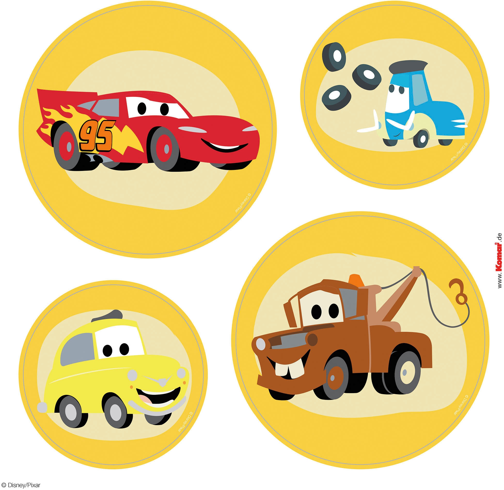 Komar Fensterbild »Cars Ka-Chow Bubbles - Grösse 30 x 30 cm, 2 Bogen« Fenstersticker, selbsthaftend