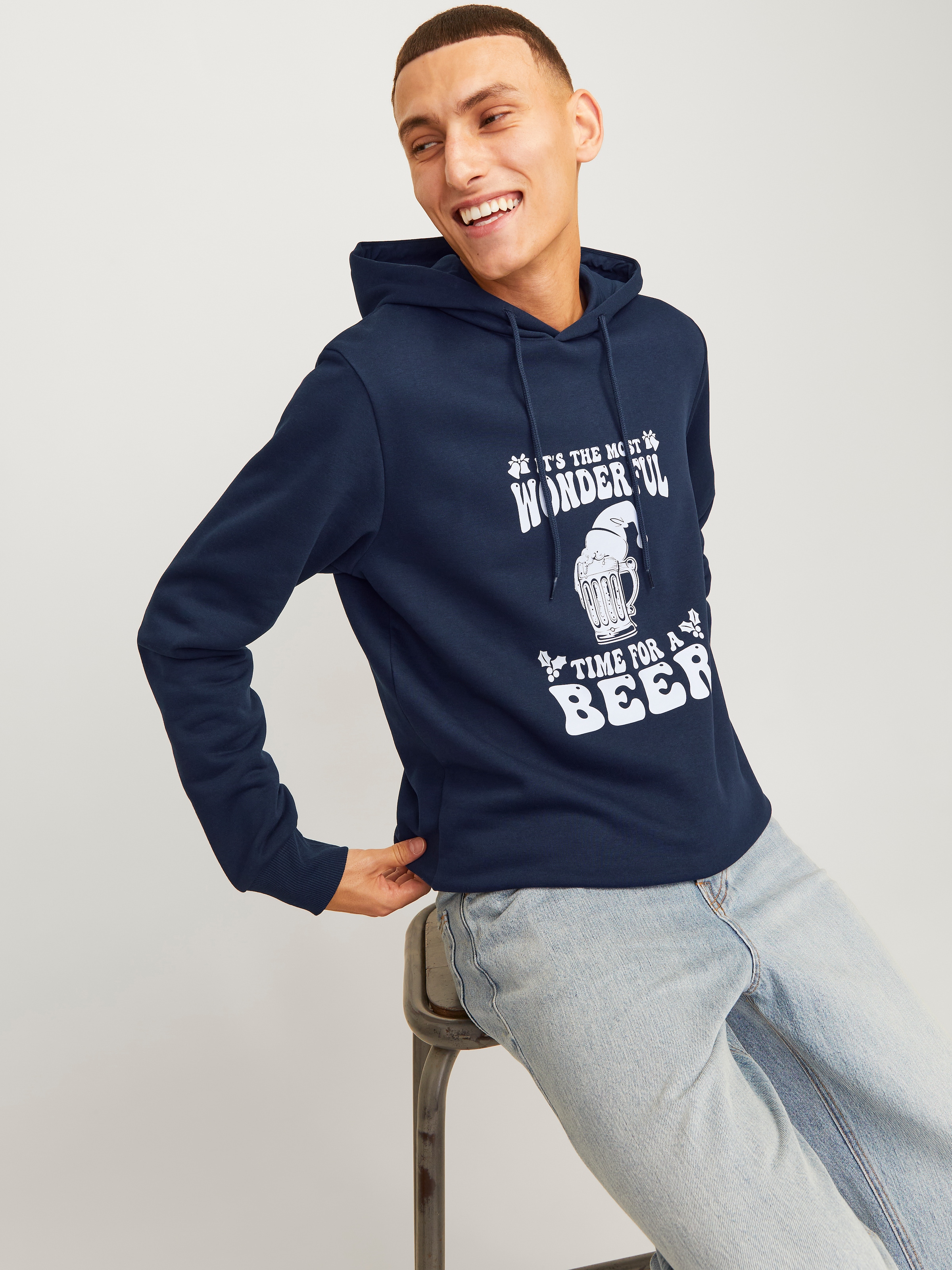 Jack & Jones Kapuzensweatshirt »JJXMAS ONE COLOR FUNNY SWEAT HOOD«