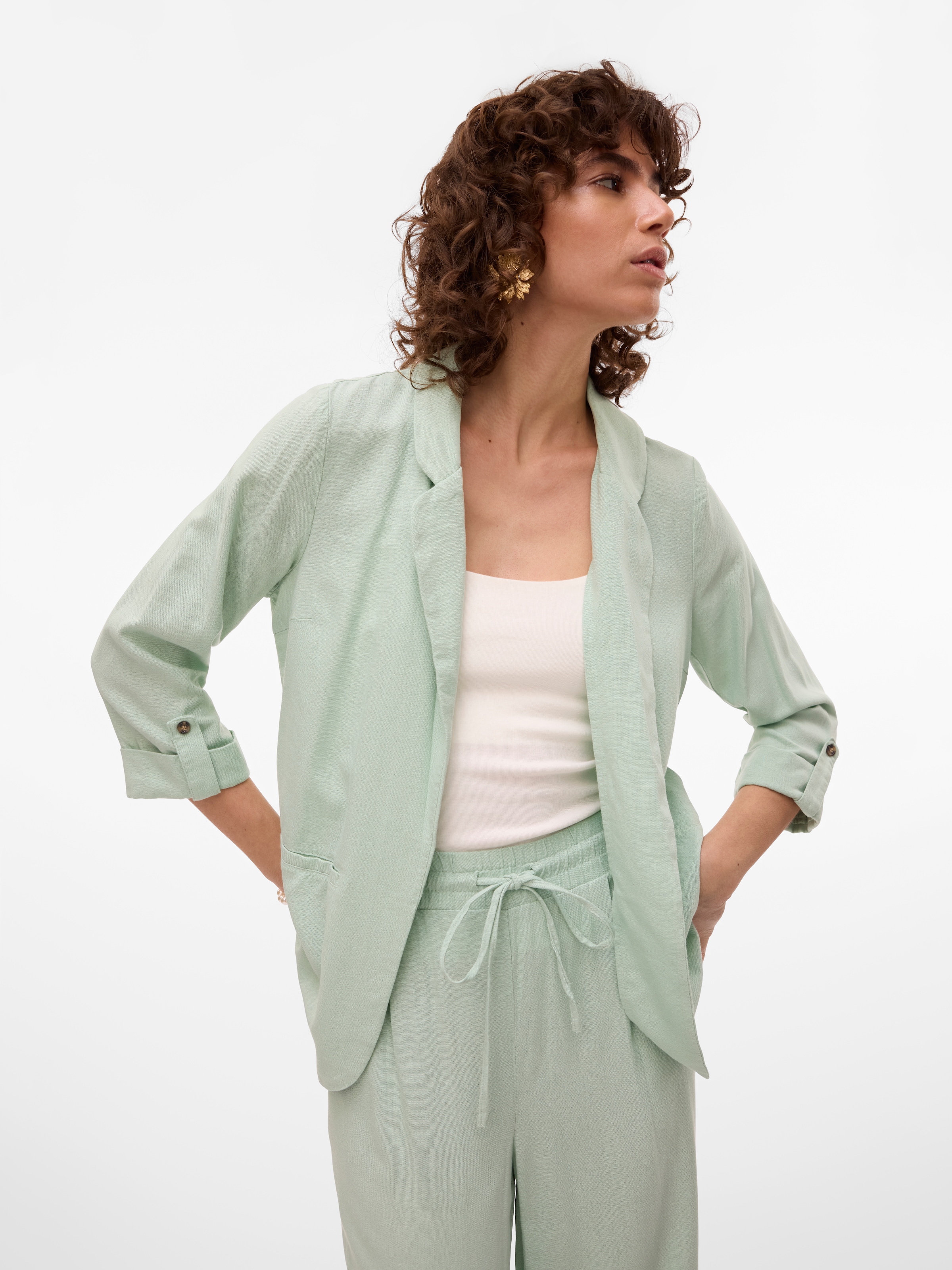 Vero Moda Kurzblazer »VMJESMILO 3/4 LOOSE BLAZER WVN NOOS«, mit Leinen
