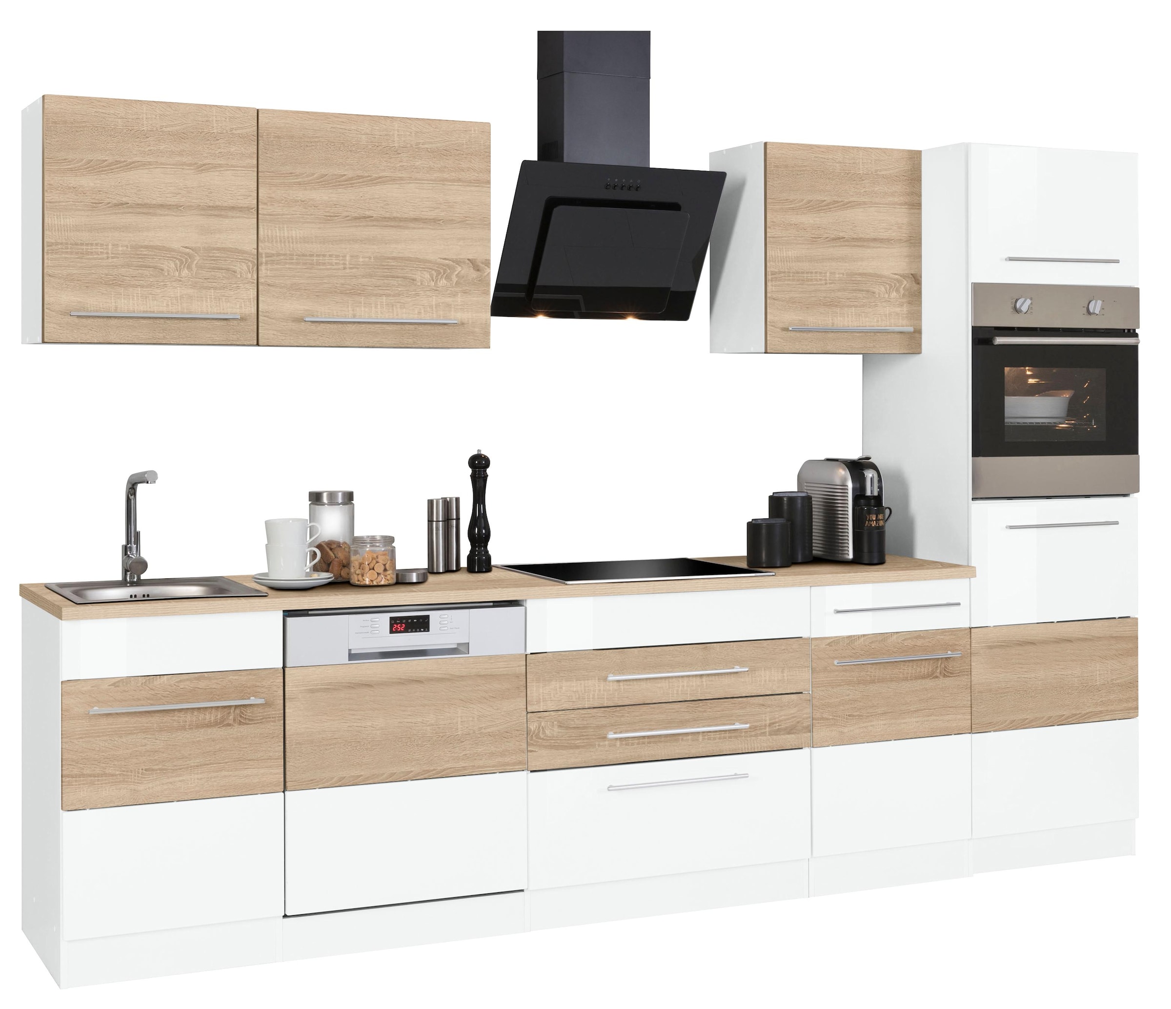 KOCHSTATION Kitchenette »KS-Trient« Largeur 300 cm, avec appareils électriques en option, avec plan de travail