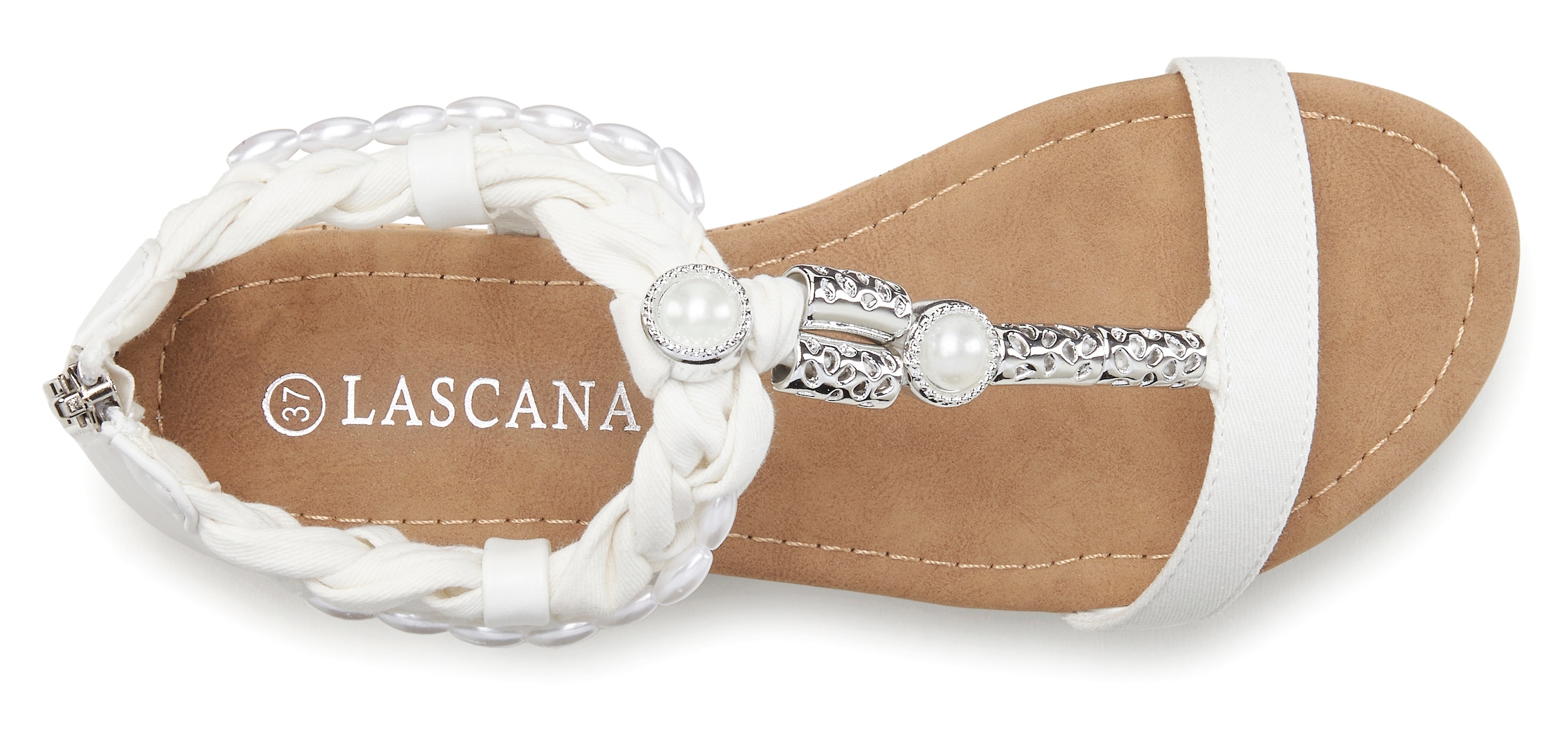 LASCANA Sandale »Sommerschuh«, Sandalette, Sommerschuh mit Schmuckelementen VEGAN