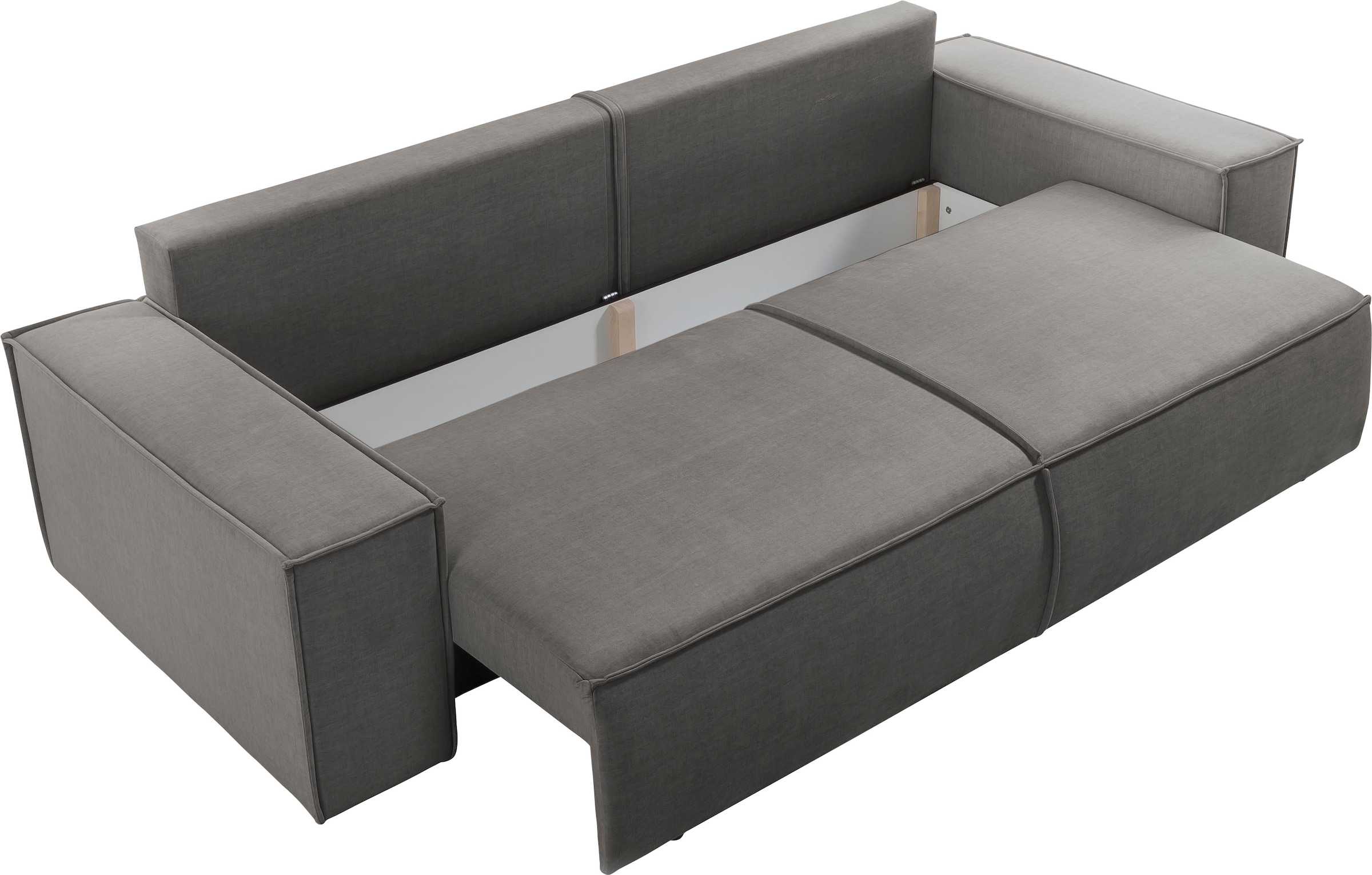 GOODproduct 3-places »SHERWOOD Samtvelours Schlafsofa (257cm)« fonction couchage avec coffre (env. 136/200cm)