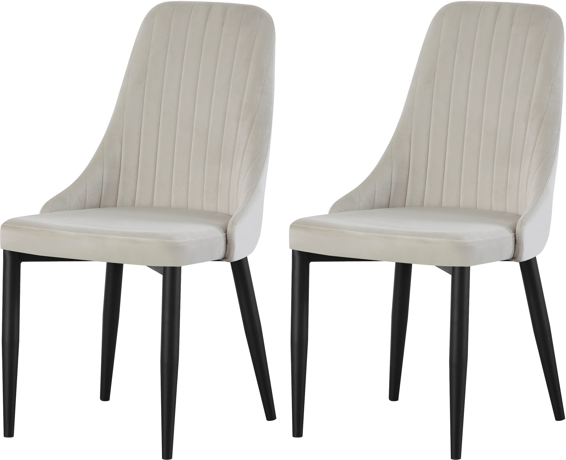 Image of Home affaire Esszimmerstuhl "GARNBY, 2er Set, mit Metallgestell in matt schwarz" (Set) 2 Stk.in verschiedenen Farben, Belsatbarkeit pro Stuhl 120 kg, Velour Stoff