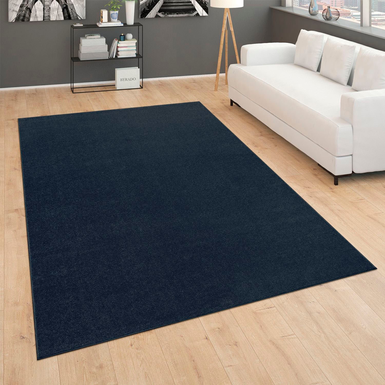 Image of Paco Home Läufer "Porto 890" rechteckig 13 mm Höhe Teppich-Läufer, Kurzflor, Uni-Farben, ideal im Flur und Schlafzimmer