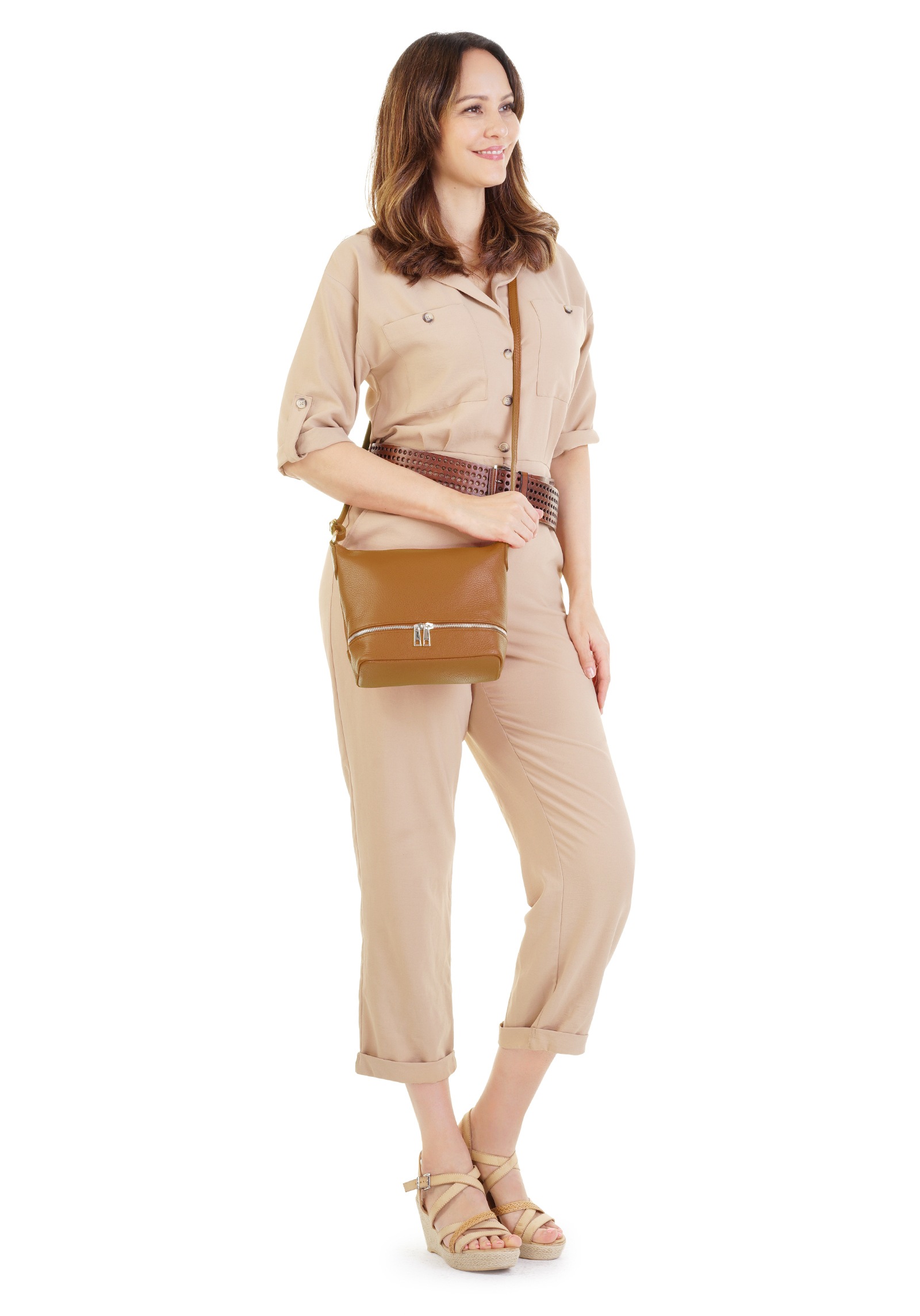 Cluty Umhängetasche "CLUTY Damen echt Leder, Made in Italy" echt Leder, Made in Italy