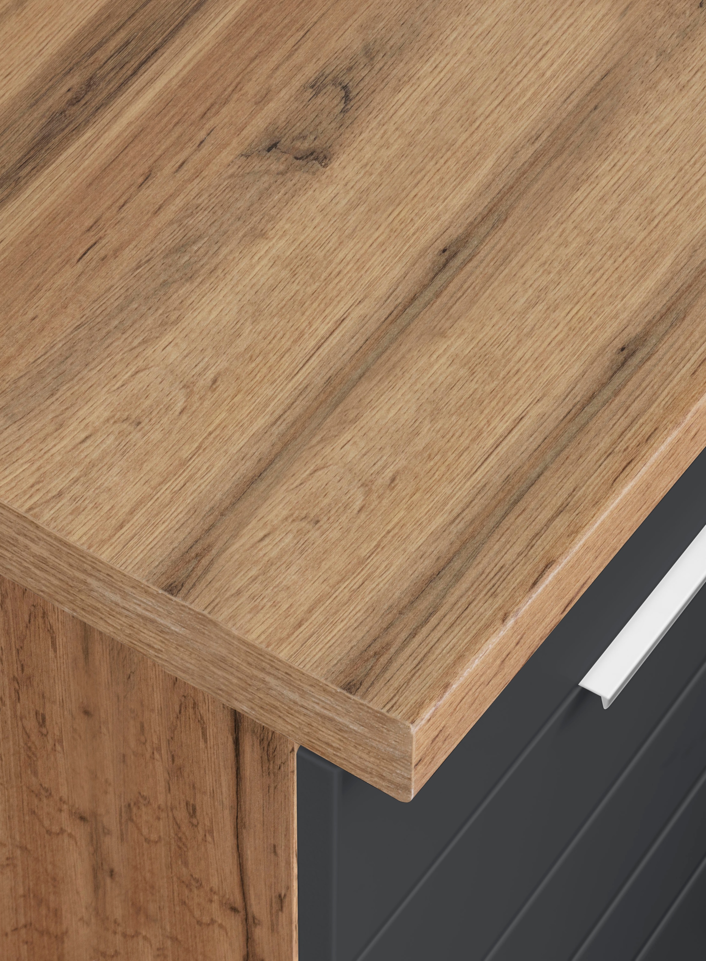 KOCHSTATION Kitchenette »KS-Luhe« 240 cm de large, au choix avec ou sans appareils électriques, façades MDF fraisées