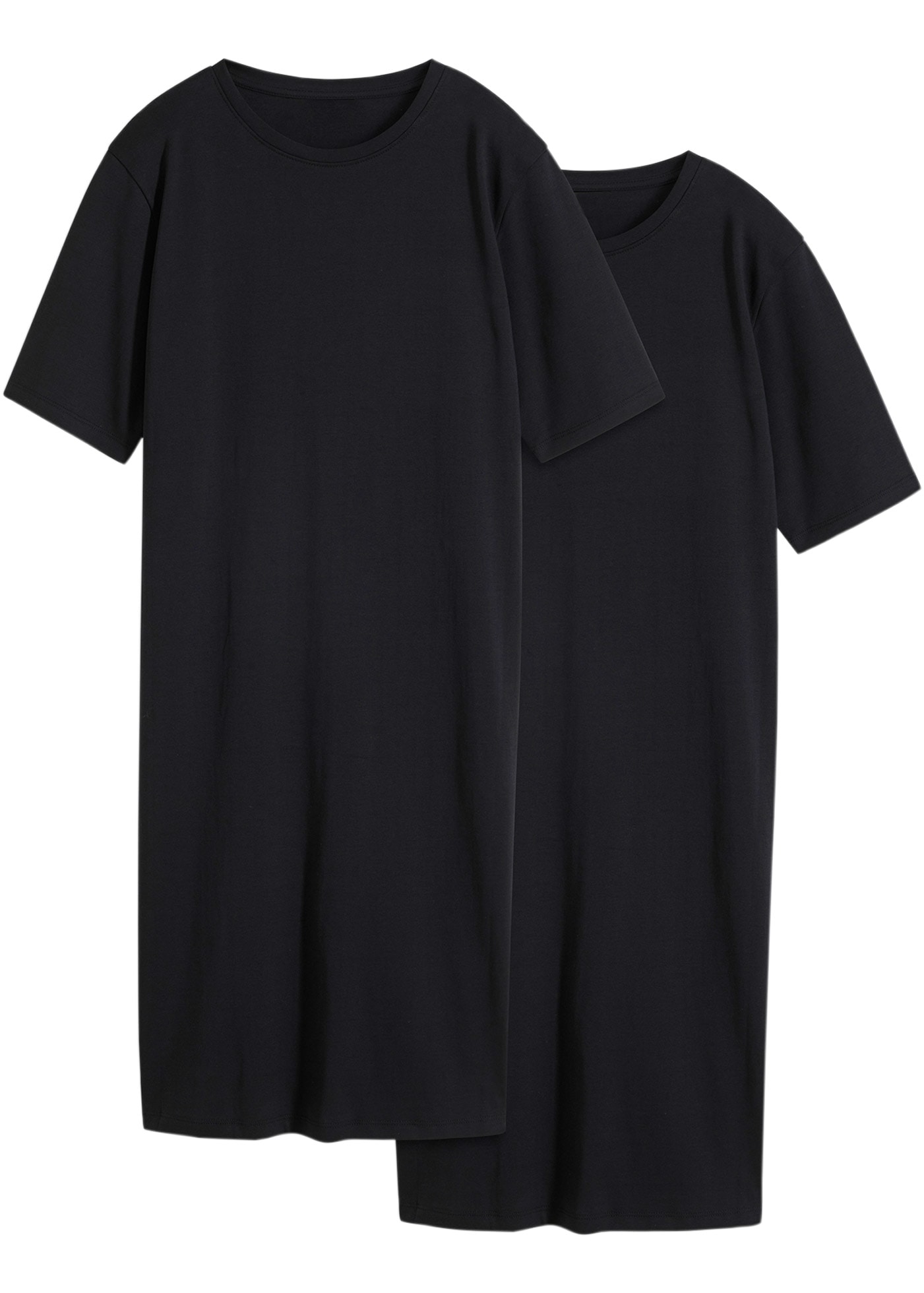 bonprix Shirtkleid »Oversize-T-Shirtkleid aus reiner Baumwolle (2er Pack)« Packung, 2, 2 Stk. tlg. Oversize-T-Shirtkleid aus reiner Baumwolle (2er Pack)