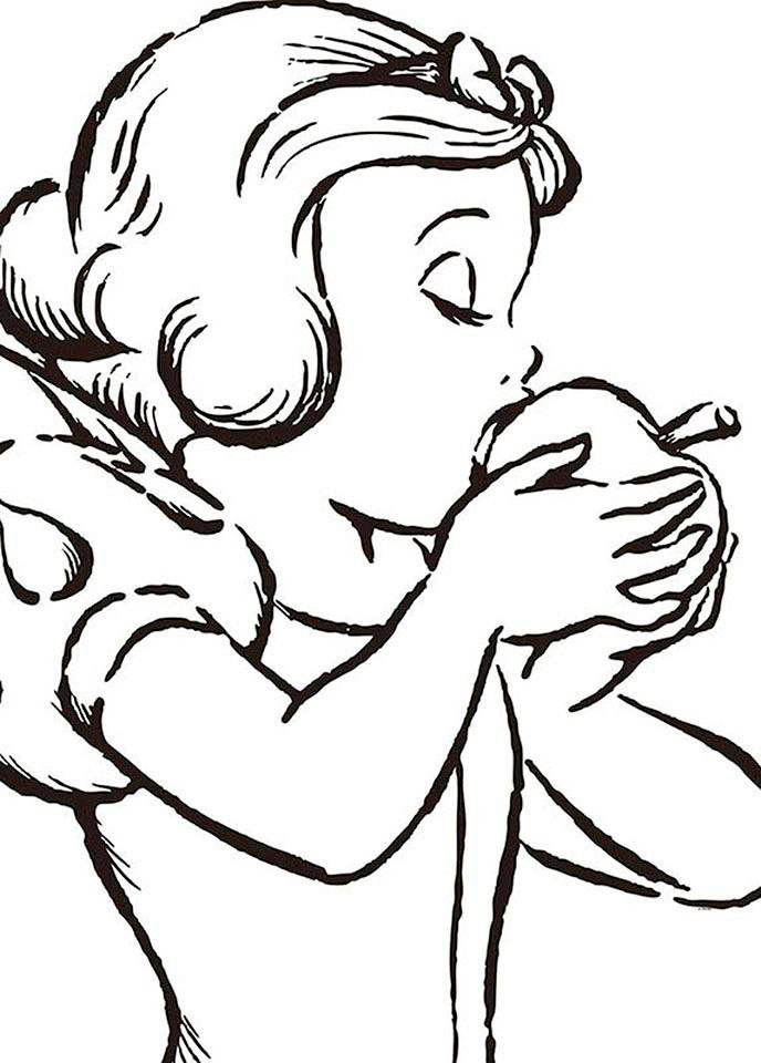 Image of Komar Bild "Snow White Apple Bite - white" Disney 1 Stk. tlg. Wandbild zur Dekoration im Kinderzimmer - ohne Rahmen