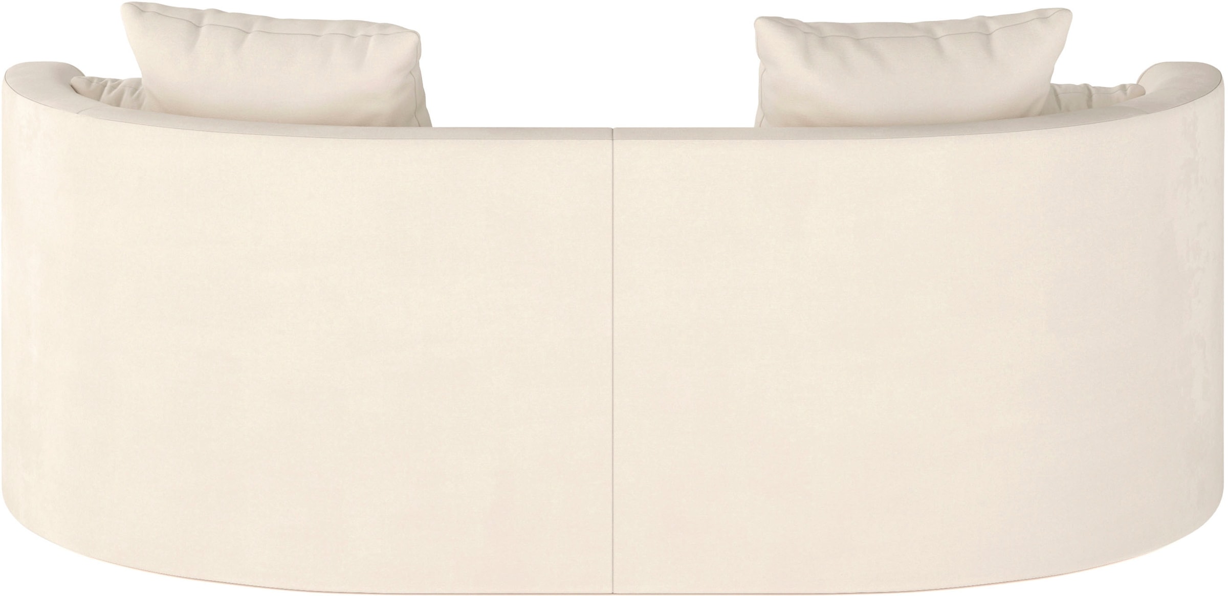 LeGer Home by Lena Gercke 2,5-Sitzer »ISALIE, rundes Loungesofa, mit Kissen, perfekt gepolstert«, moderne Stoffe, mit 4 Zierkissen, extra grosse Sitzfläche