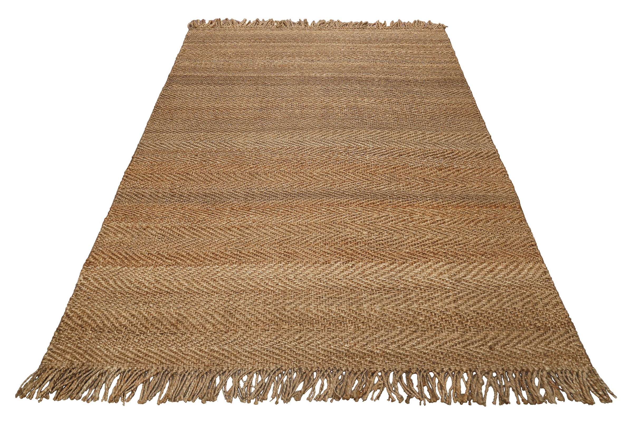 Green Looop Teppich »Dhurry« rechteckig 12 mm Höhe handgewebt, robust, strapazierfähig, Jute, Natur, Wohnzimmer